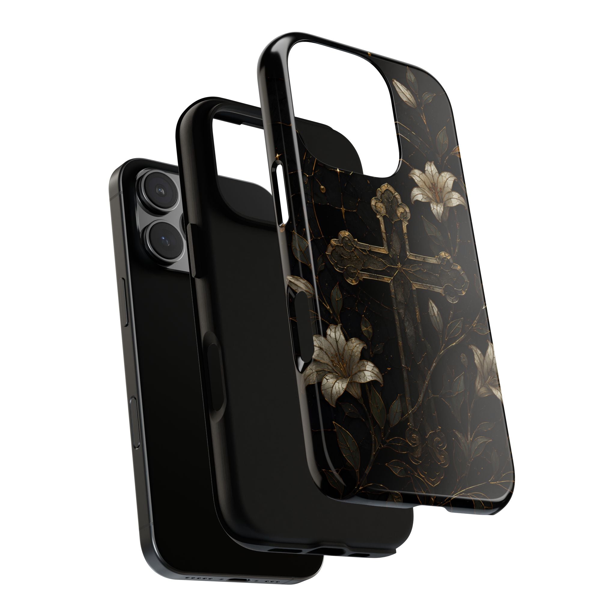 Gothic Cross Lily iPhone Case | Christian iPhone Case
