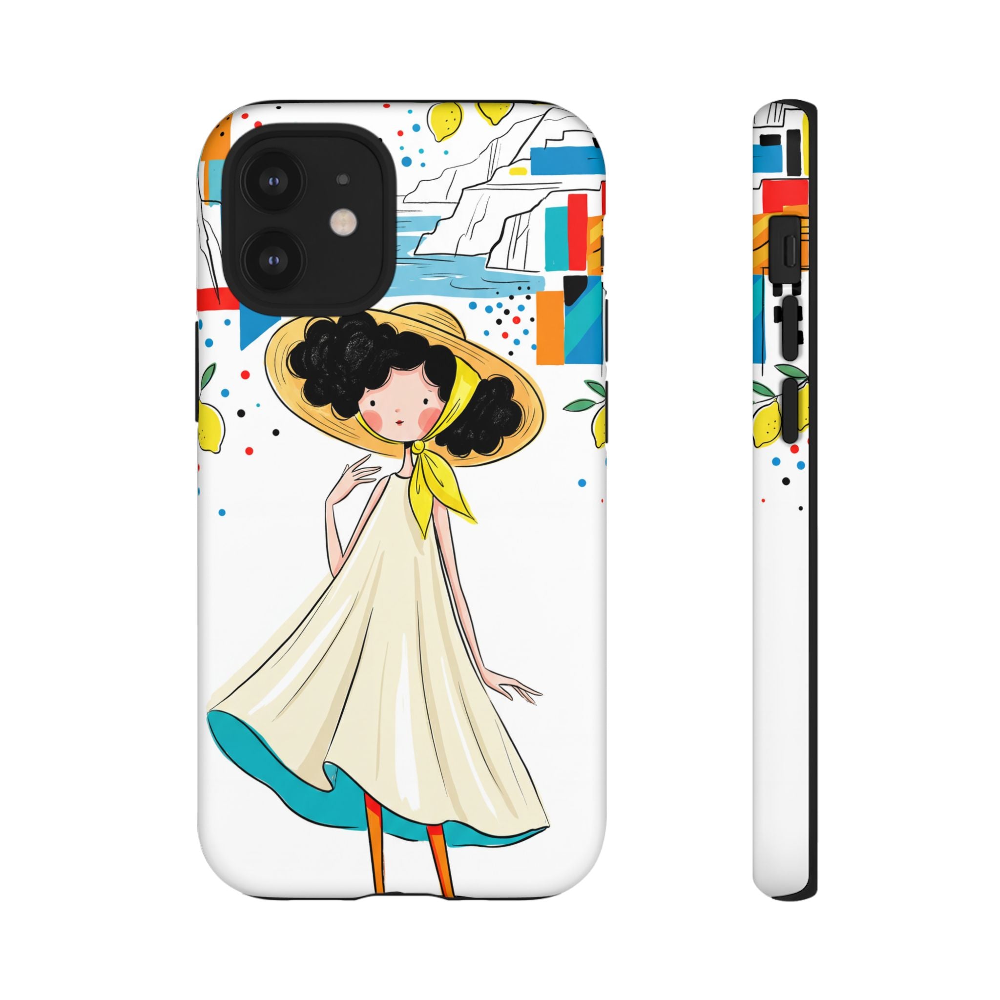Cute Summer Girl iPhone Case | Whimsical Coastal Illustration Protective Case