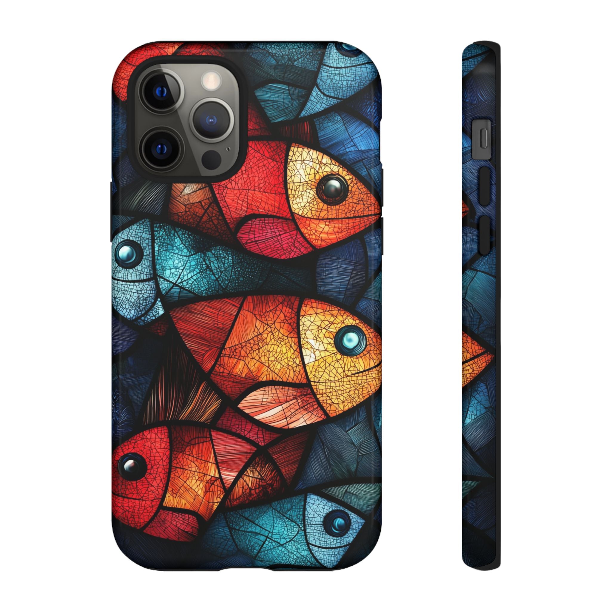 Fish Mosaic Tough iPhone Case — Colourful Artistic Fish Pattern
