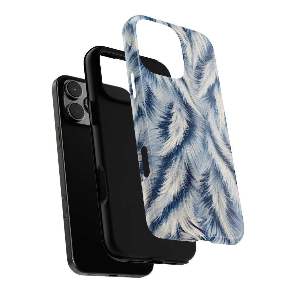 Blue Faux Fur Texture Protective Tough iPhone Case
