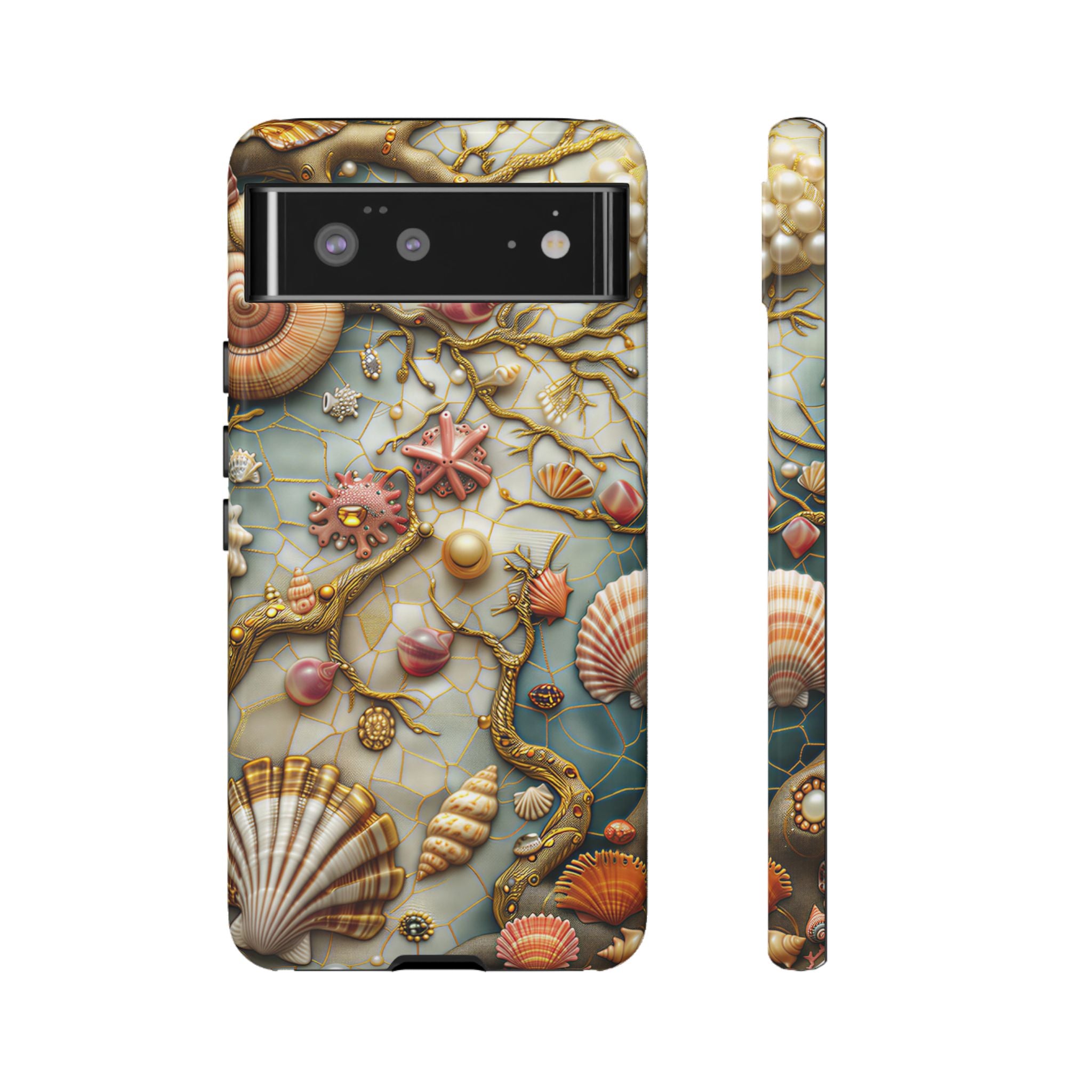 Decorative Seashell & Pearl Beach Design Google Pixel Case