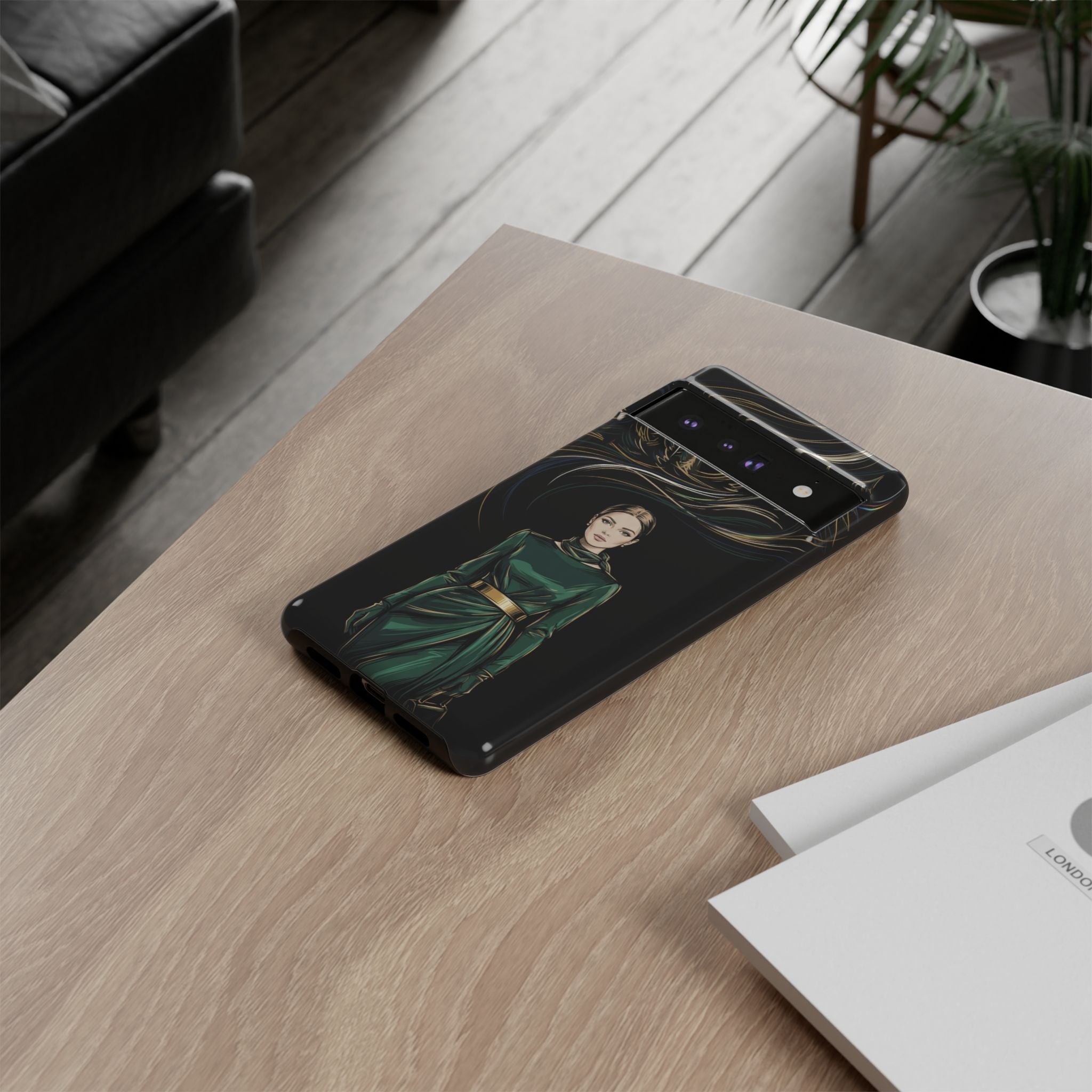 Custodia per Google Pixel Donna Elegante nella Foresta