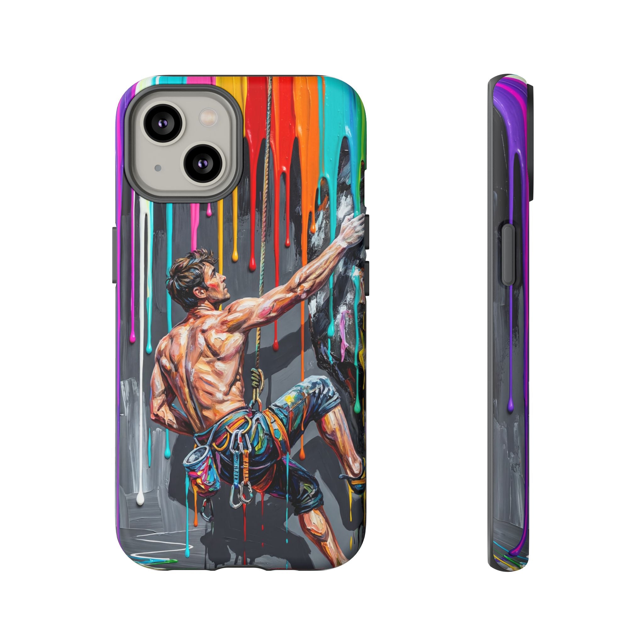 Colourful Rock Climber Art Protective iPhone Case
