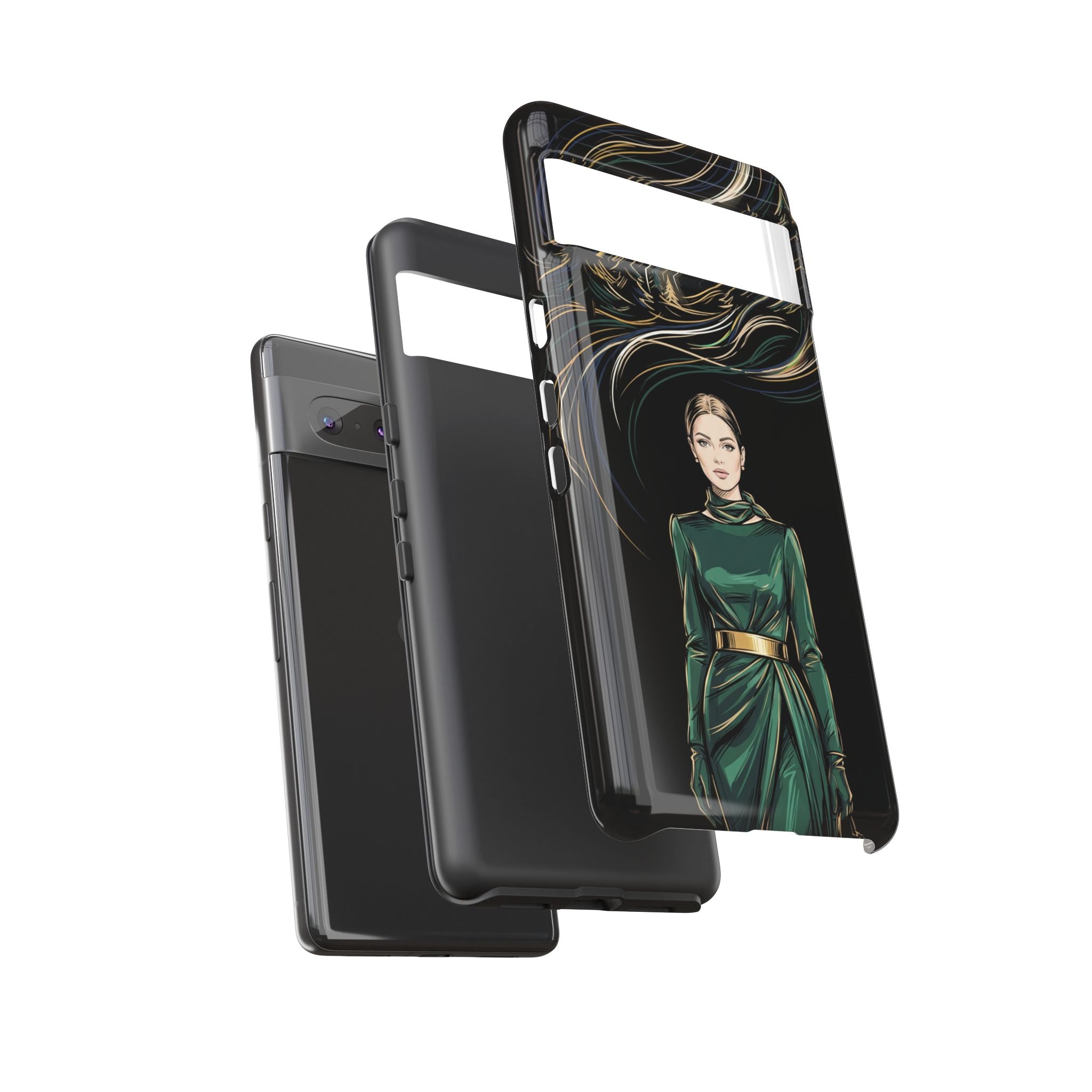 Custodia per Google Pixel Donna Elegante nella Foresta