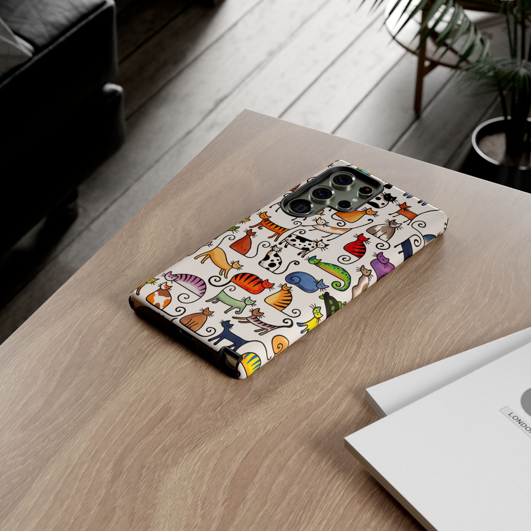 Cat Pattern Tough Samsung Galaxy Case | Colourful Cartoon Cats