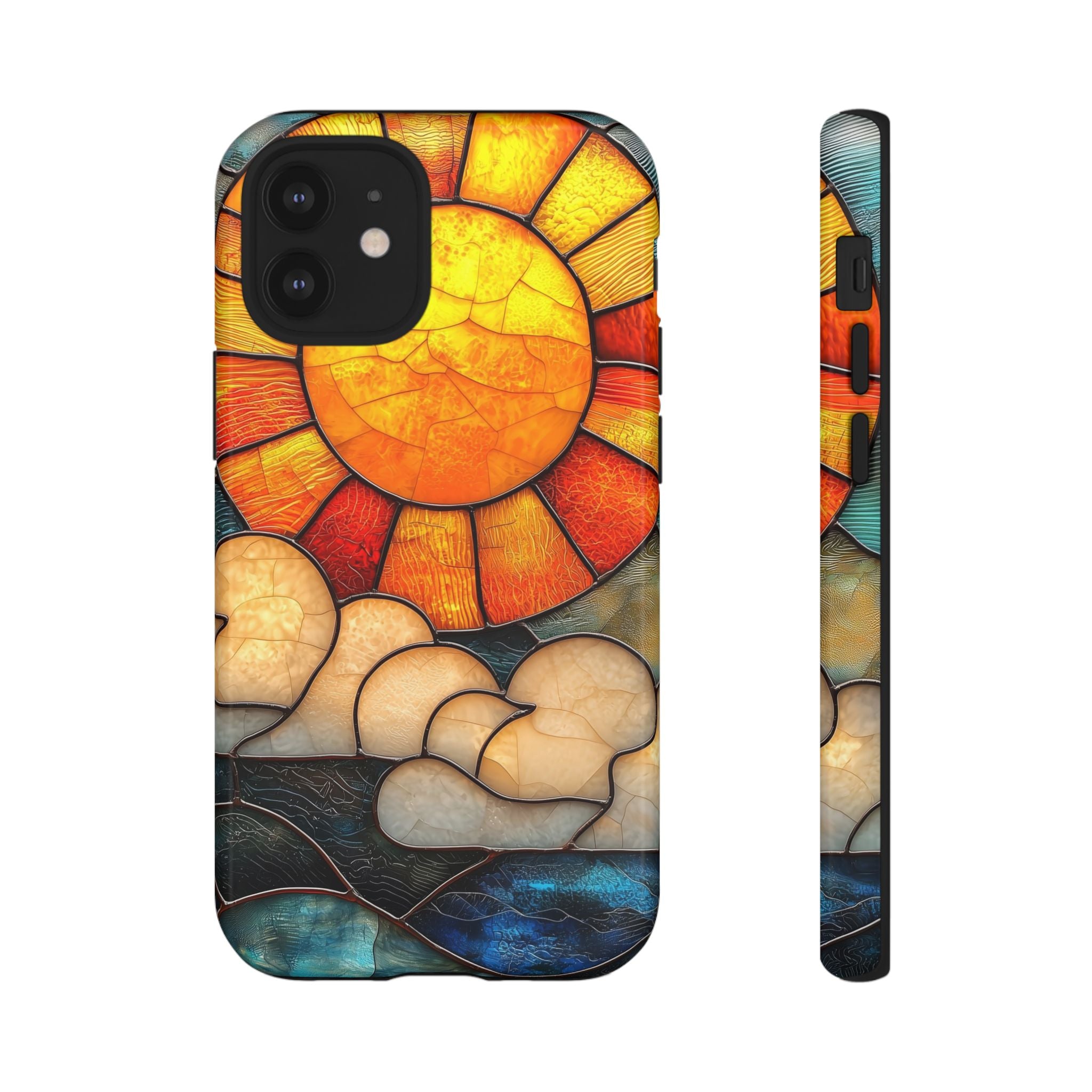 Stained Glass Sun & Clouds iPhone Case