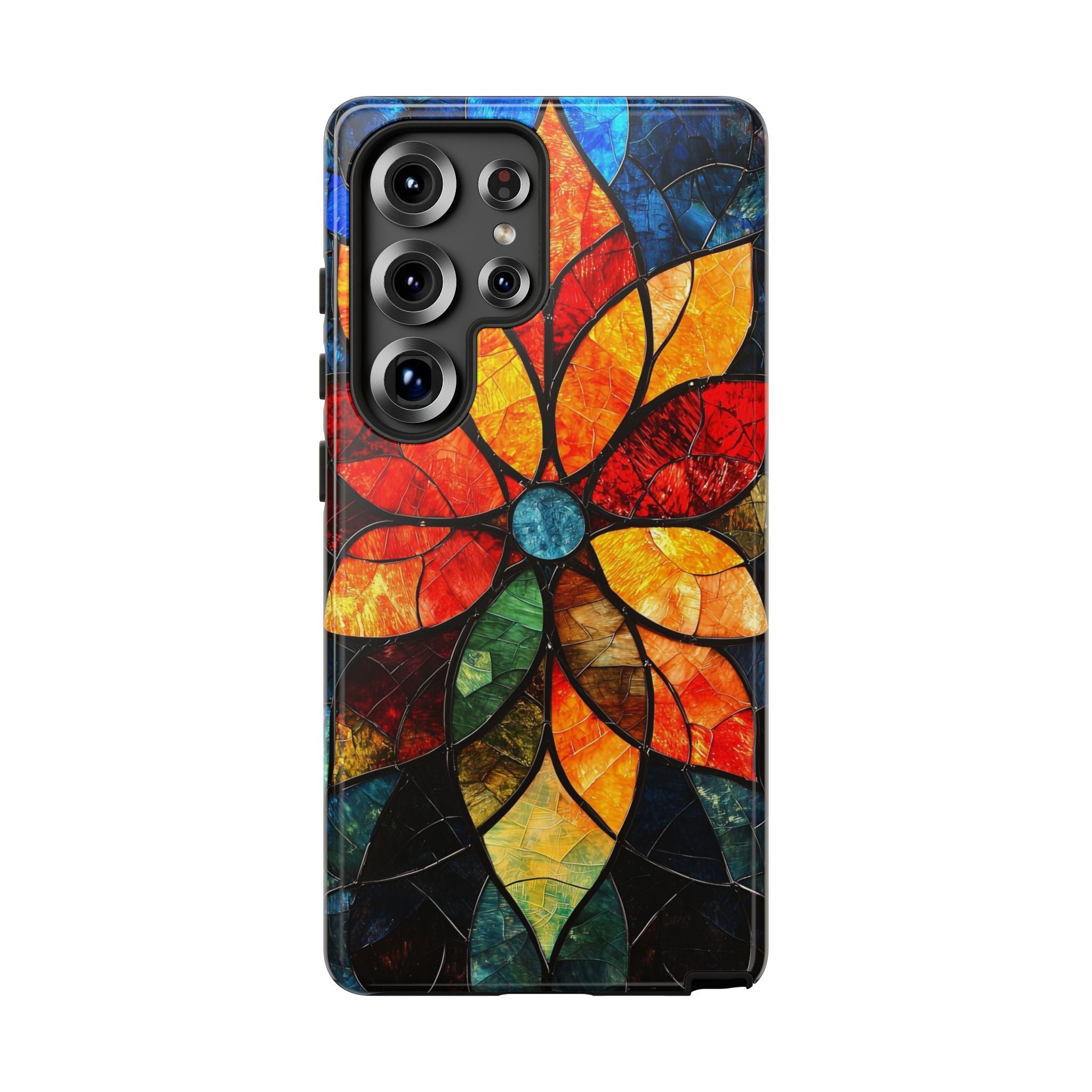 Stained Glass Flower Samsung Galaxy Case — Colourful Mosaic Protective Cover