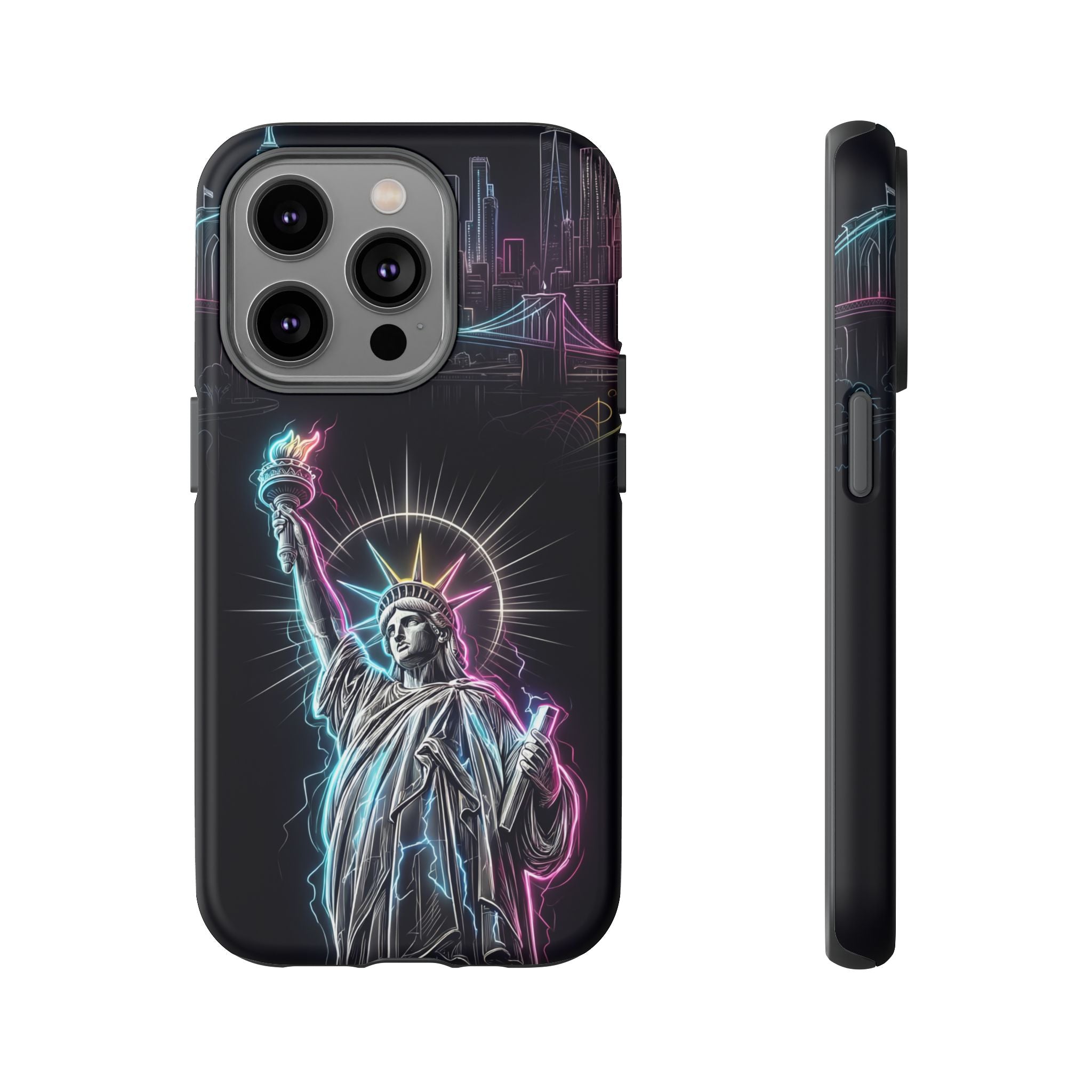 Neon Statue of Liberty Tough iPhone Case