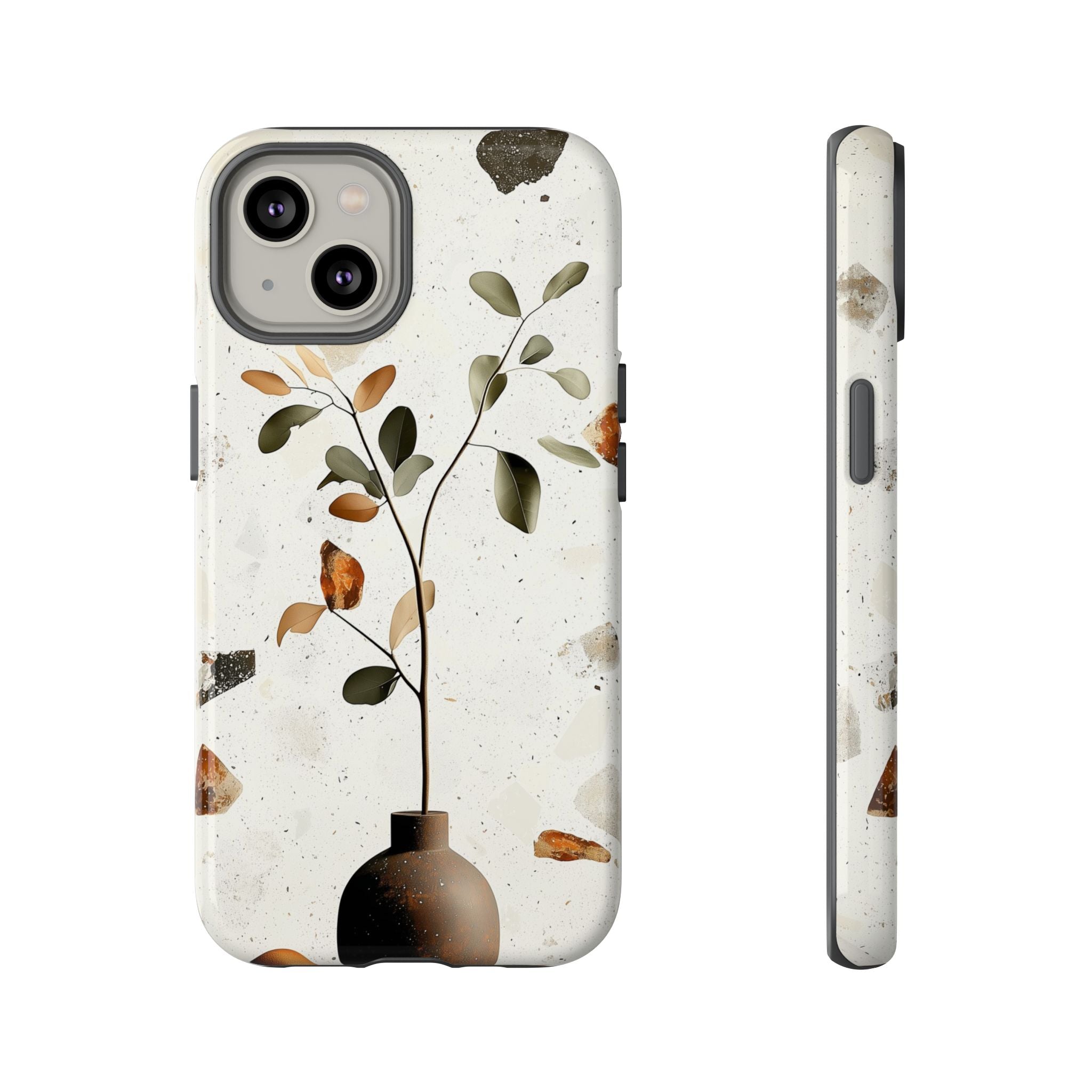 Floral Terrazzo iPhone Case | Minimal Vase Botanical