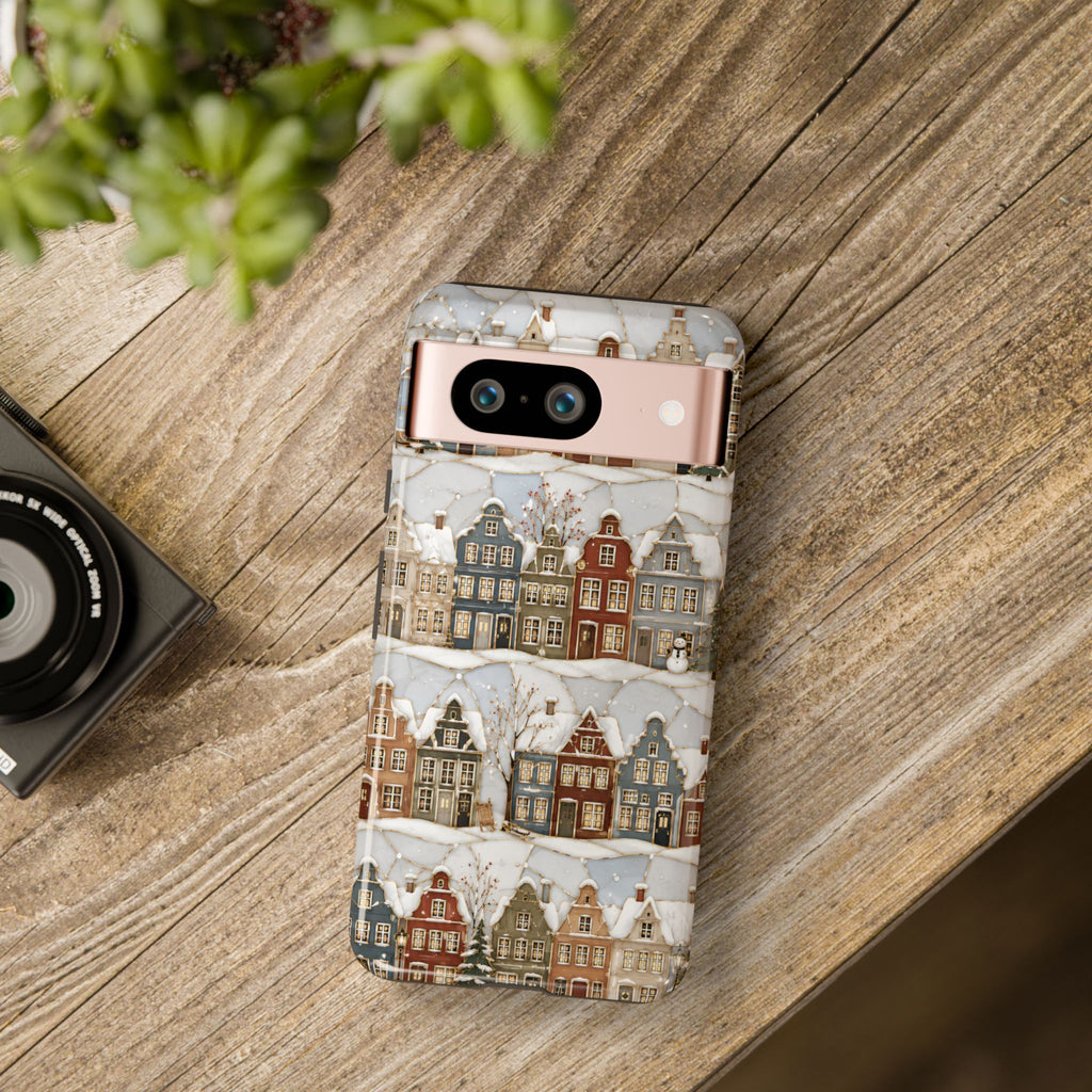Winter Village Google Pixel Phone Case | Snowy Town Phone Case