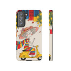 Vintage Scooter Granny Samsung Galaxy Phone Case | Colourful Retro Elderly Lady Design