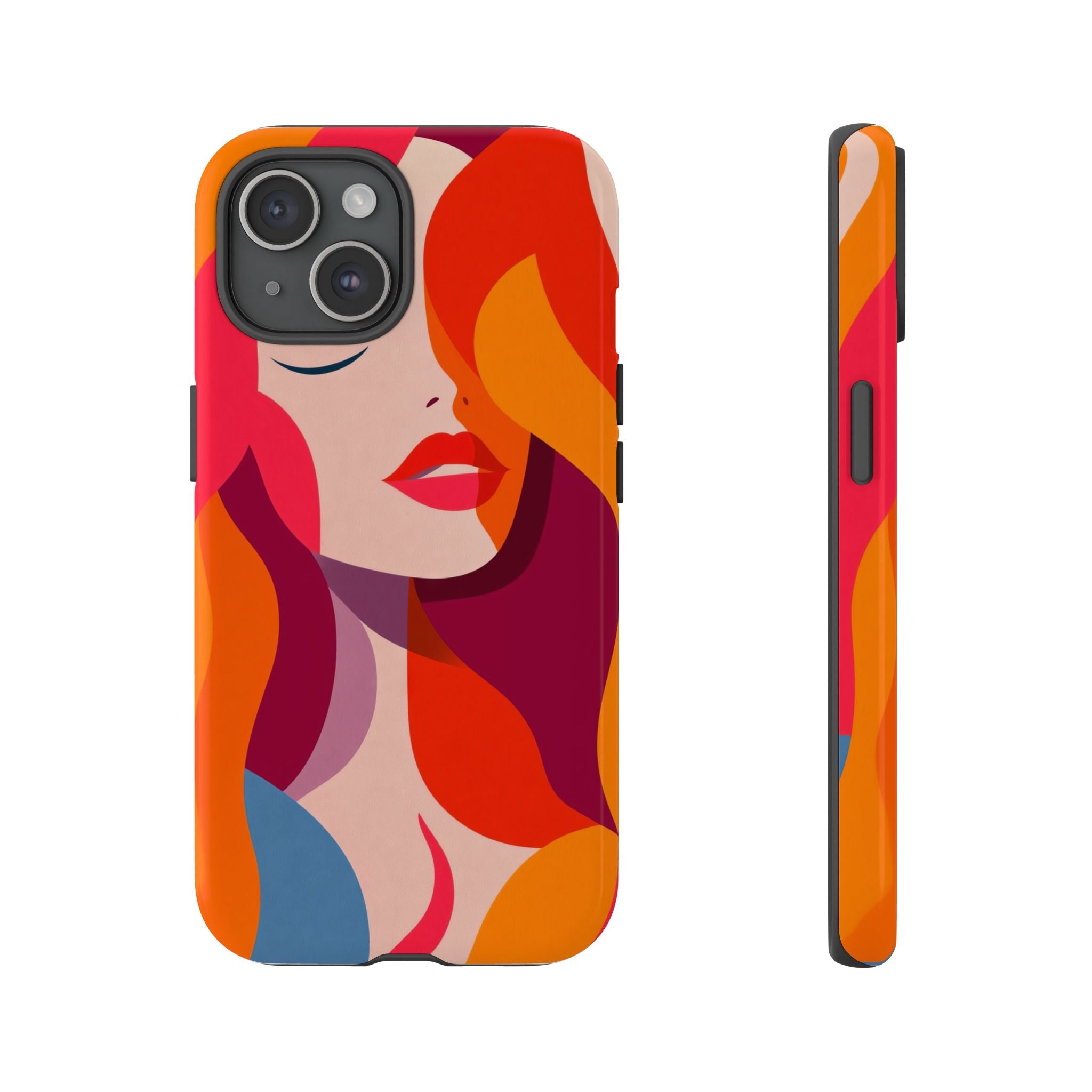 Retro Pop Art Woman iPhone Case | Bold Colourful Abstract Portrait