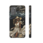 Samsung Galaxy Phone Case | Elegant Black Woman in Flowing Dress by the Sea