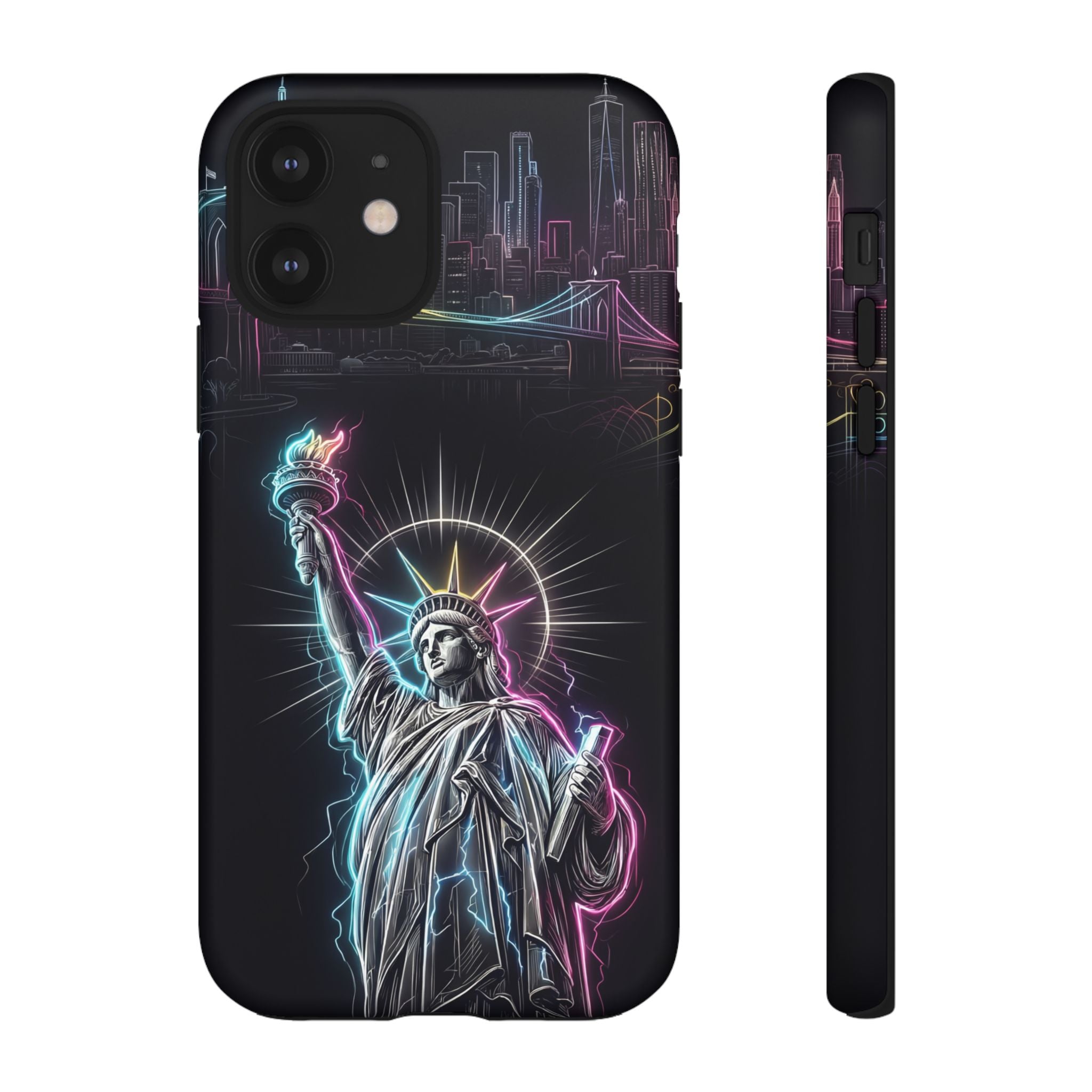 Neon Statue of Liberty Tough iPhone Case