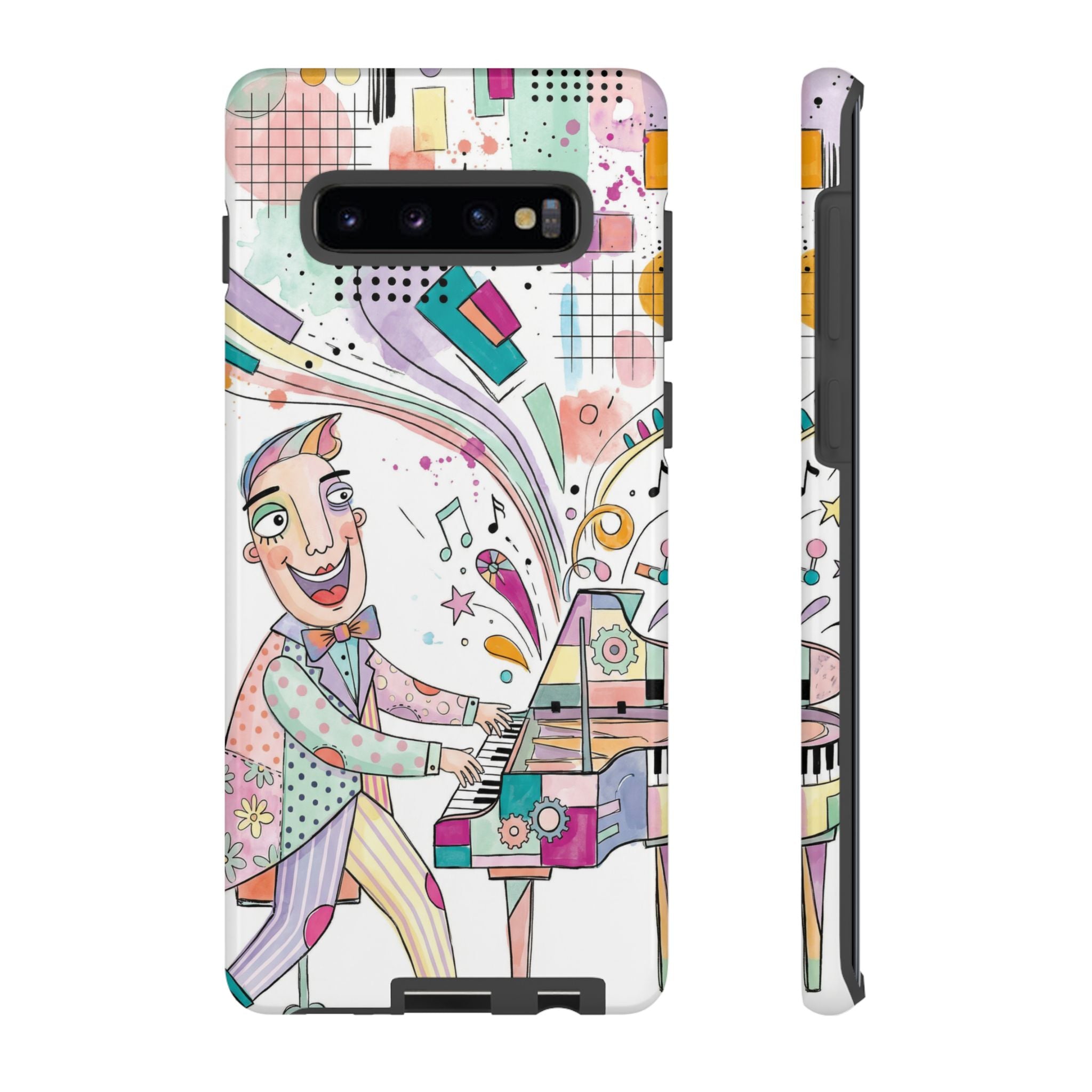 Musical Pianist Samsung Galaxy Phone Case | Colorful Whimsical Piano Art