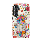 Floral Rainbow Cat Samsung Galaxy Phone Case | Cat News Design