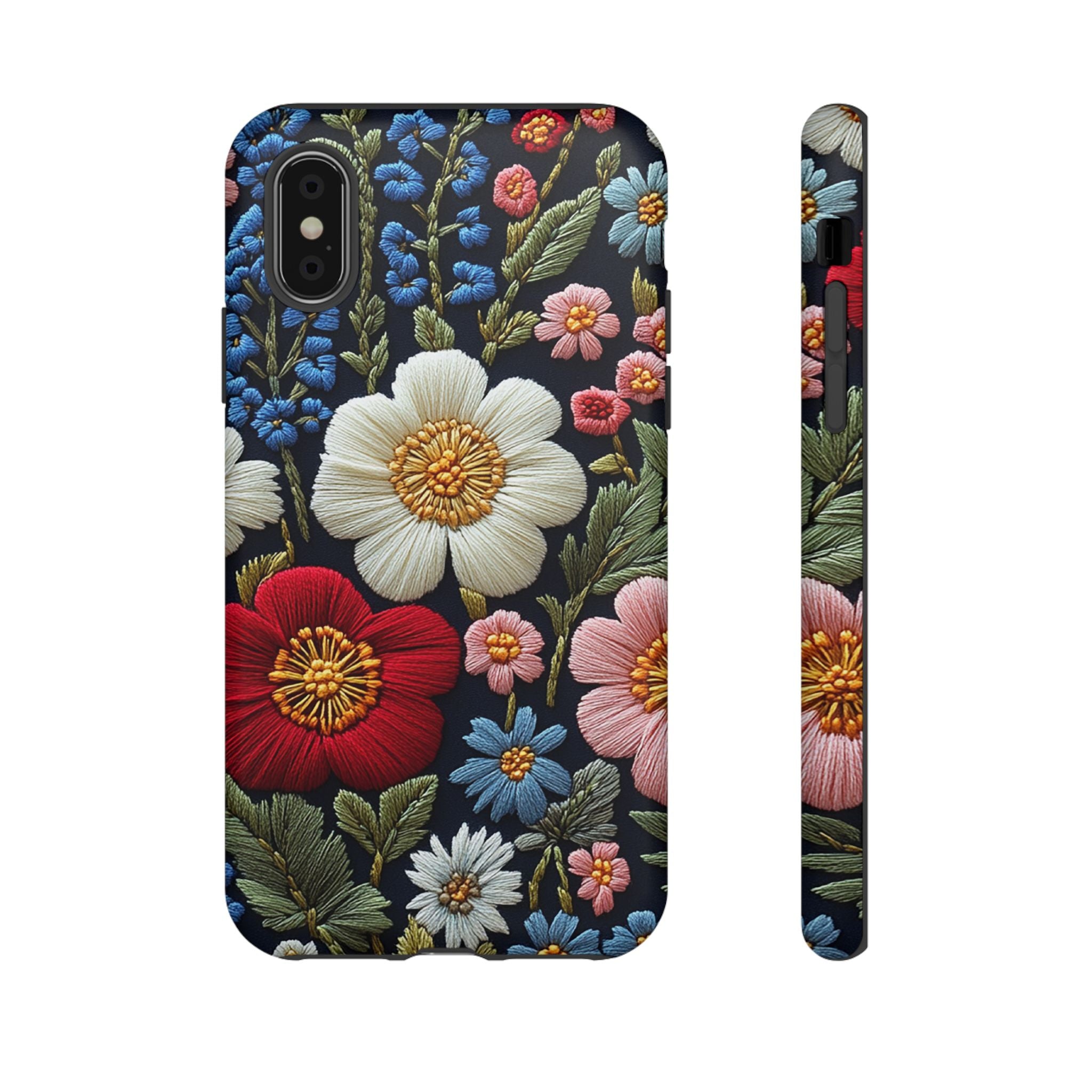 Floral Embroidered Garden iPhone Case