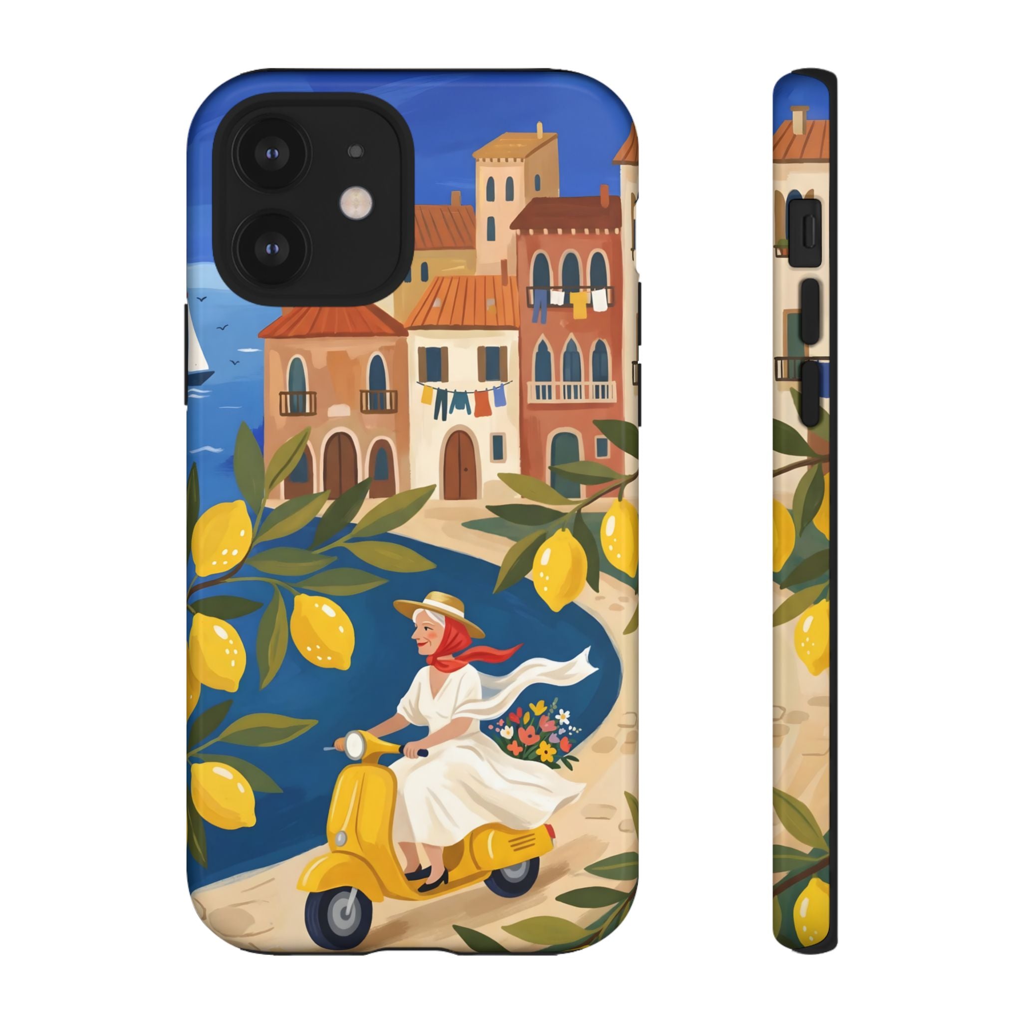 Lemon Coast Scooter iPhone Case | Mediterranean Vespa Travel Design