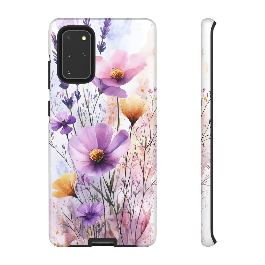 Floral Watercolour Tough Samsung Galaxy Case | Purple & Yellow Wildflowers