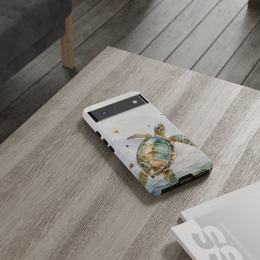 Sea Turtle Google Pixel Phone Case | Stained Glass Turtle Phone Case