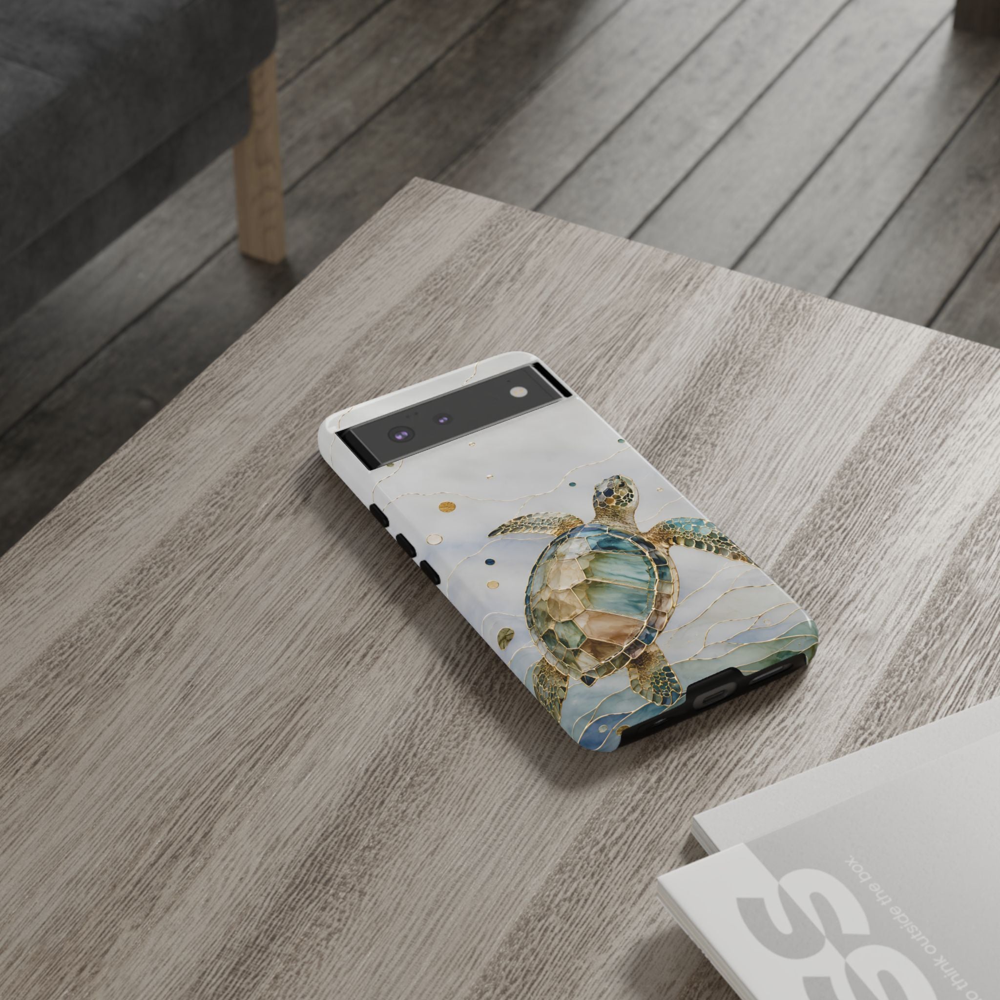 Sea Turtle Google Pixel Phone Case | Stained Glass Turtle Phone Case