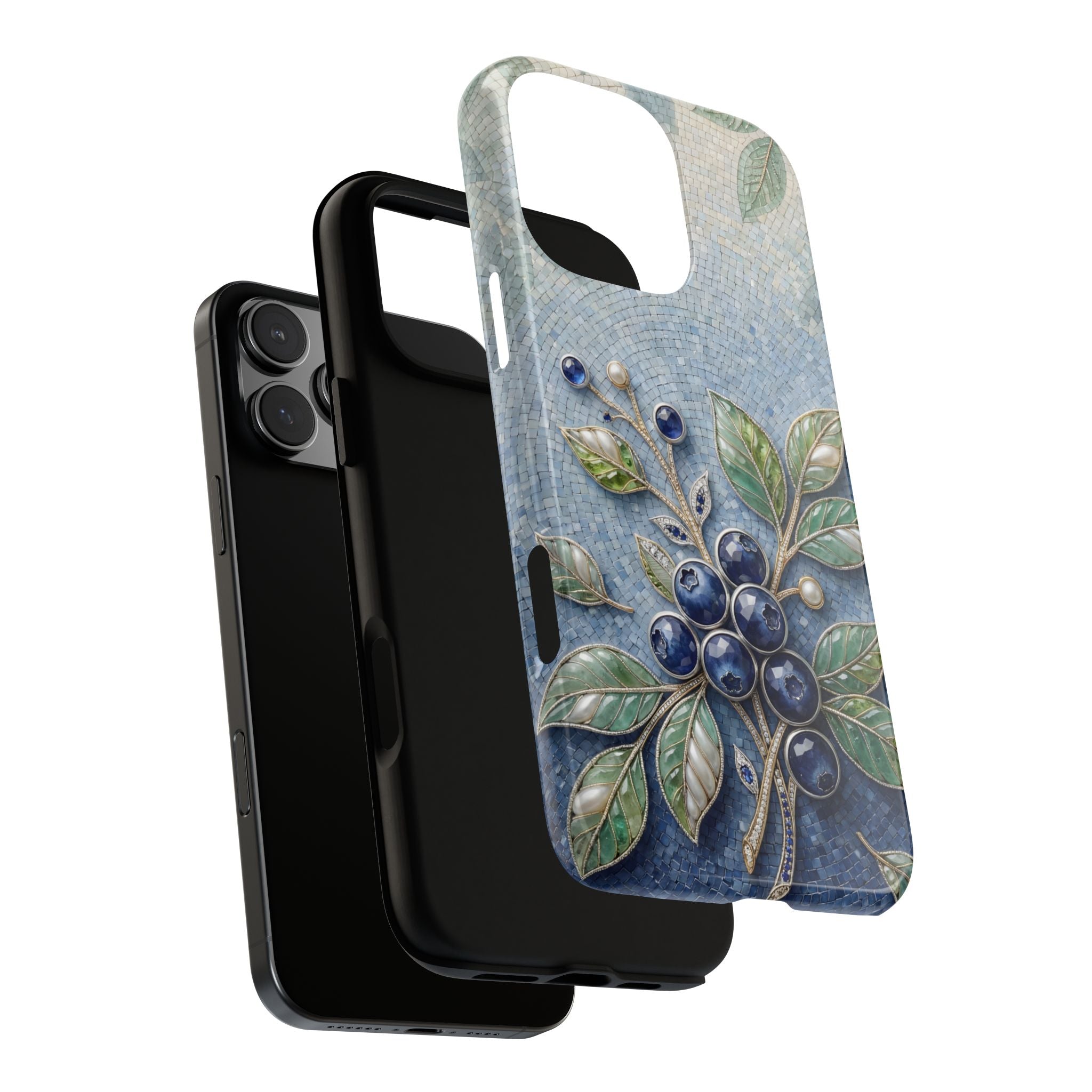 Blueberry Botanical Tough iPhone Case | Floral Protective iPhone Cover