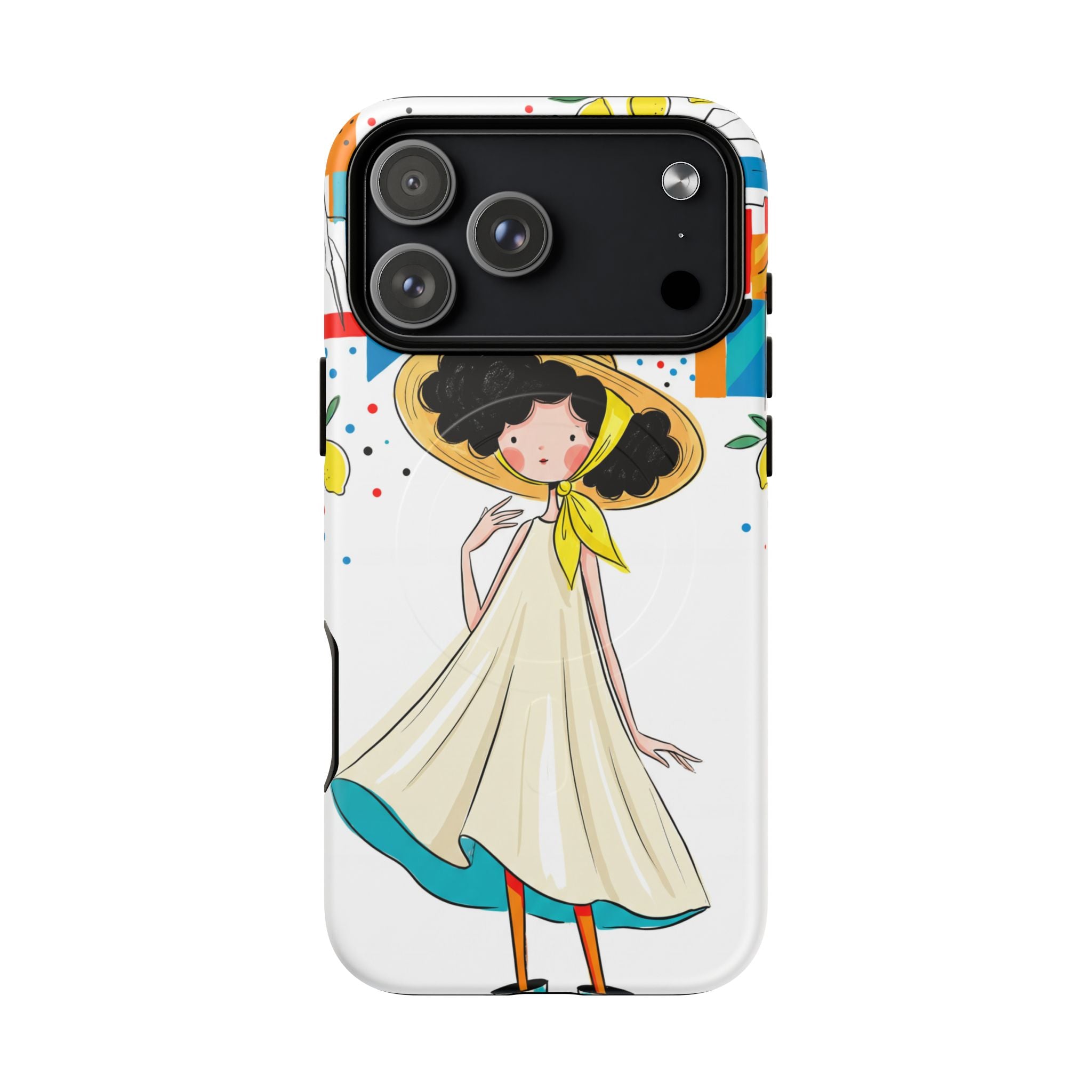 Cute Summer Girl MagSafe iPhone Case | Whimsical Coastal Illustration Protective Case