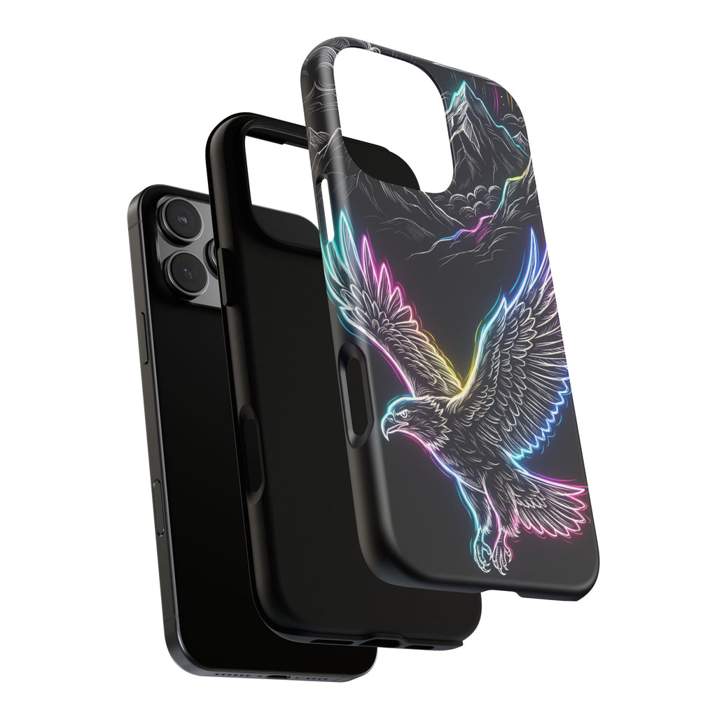 Cover per iPhone Neon Eagle con Design Montagna
