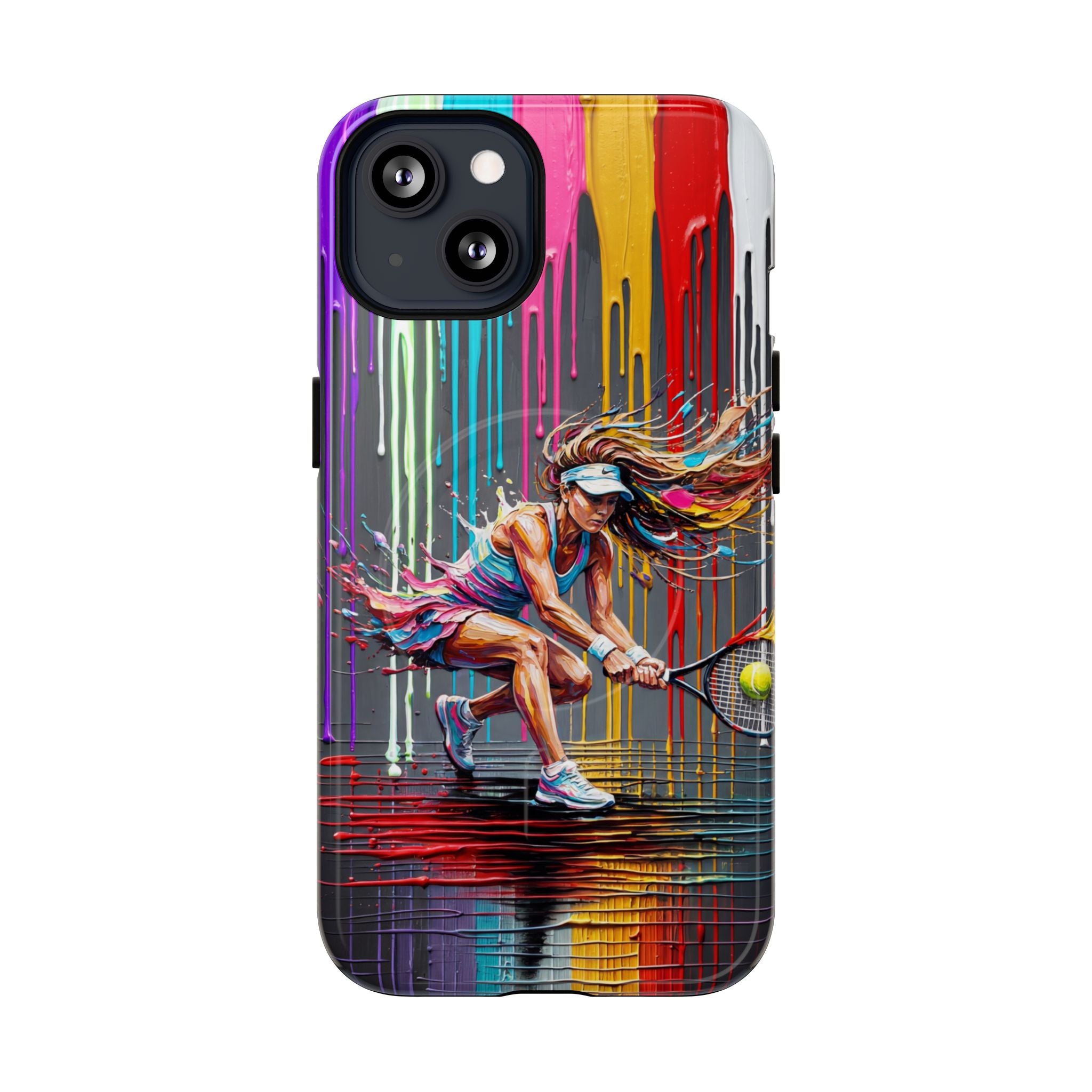 Colour Splash Tennis MagSafe iPhone Case | Vibrant Female Player Art