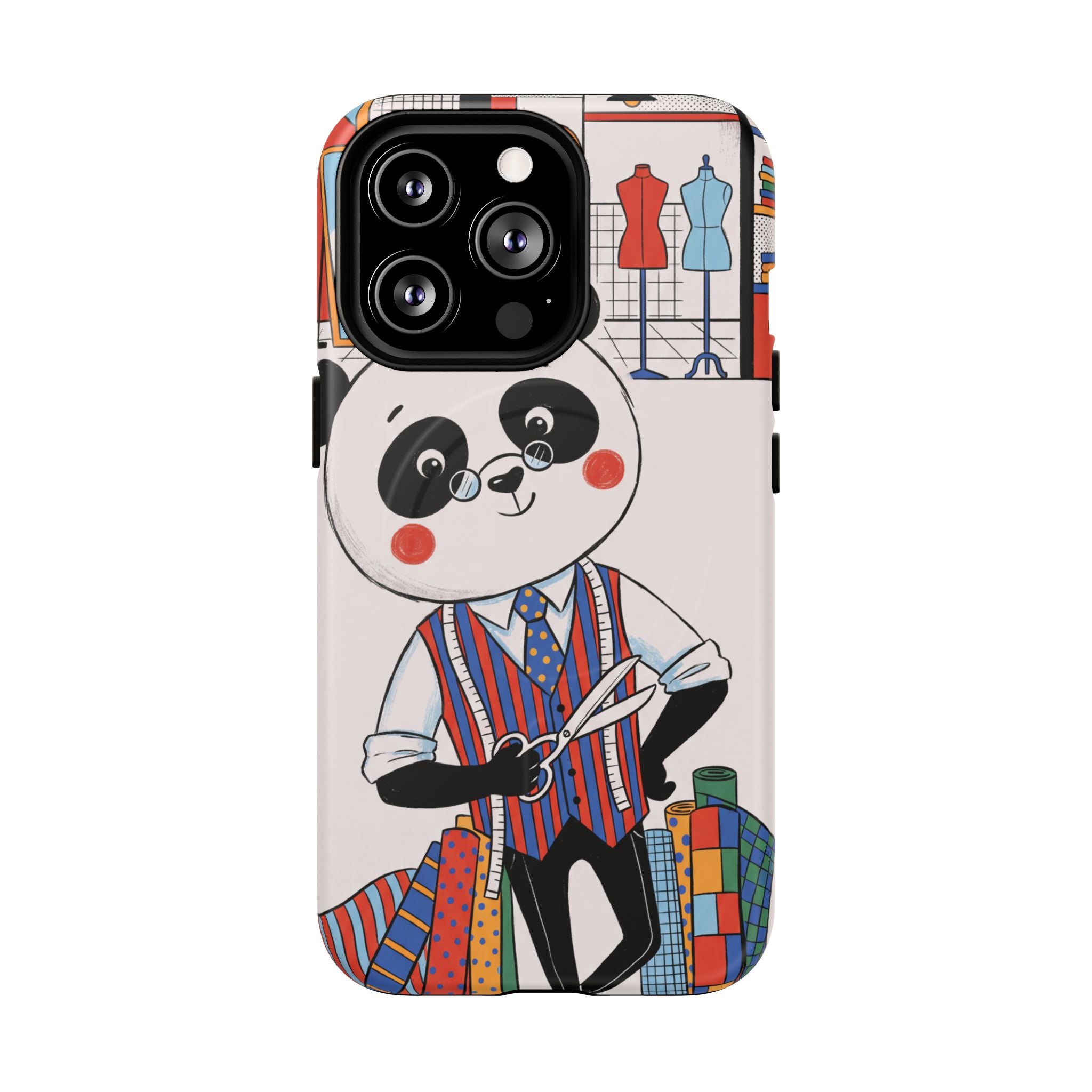 Panda Tailor MagSafe iPhone Case | Cute Seamstress Cartoon