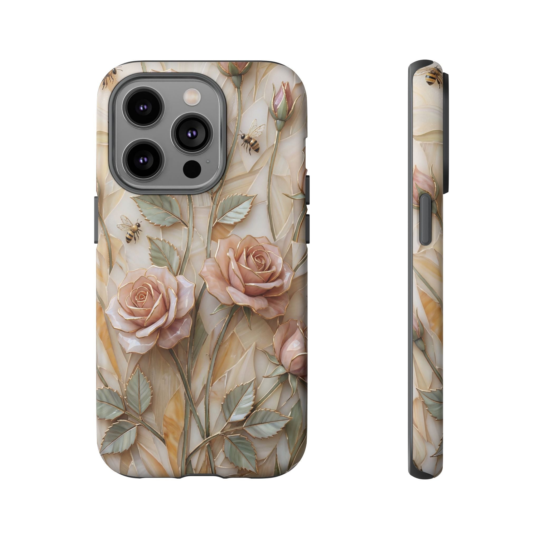 Vintage Blush Rose Floral Tough iPhone Protective Cover