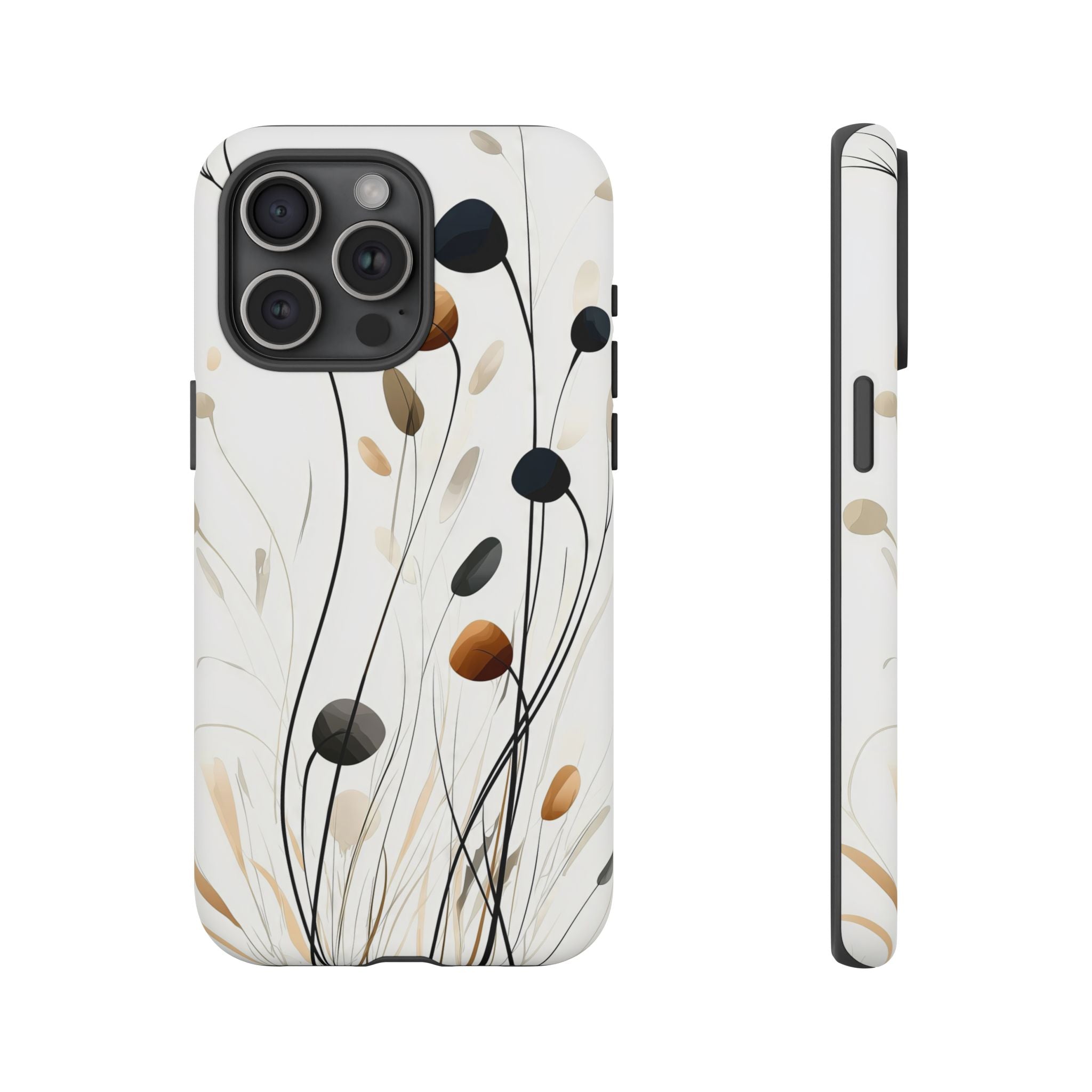 Floral Breeze Tough iPhone Case | Minimal Neutral Botanical Design