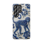 Cover per Samsung Galaxy Scimmia Zodiaco Cinese | Custodia protettiva Arte Porcellana Blu e Bianca | Regalo Anno della Scimmia