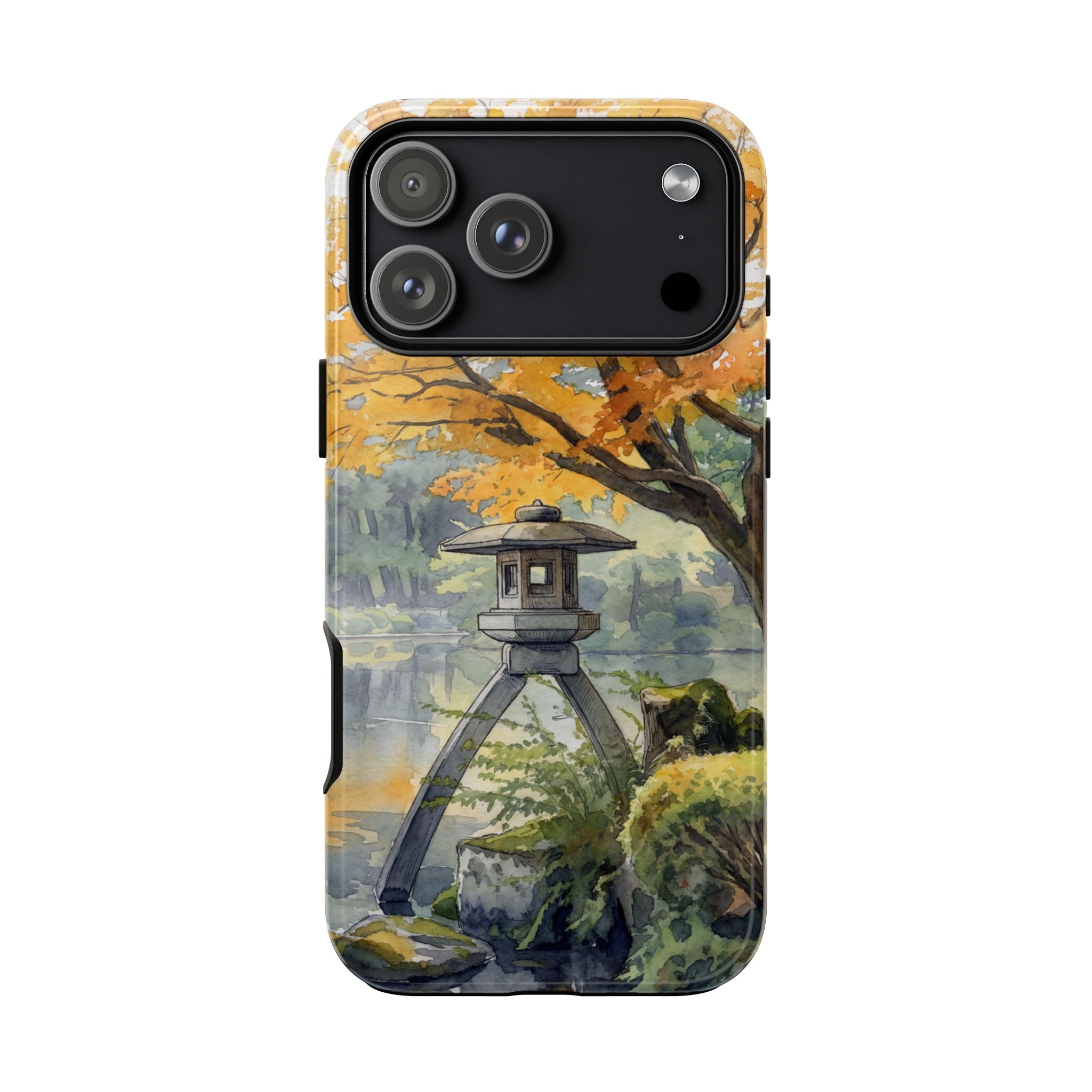 Autumn Japanese Garden iPhone Case | Scenic Lantern Fall