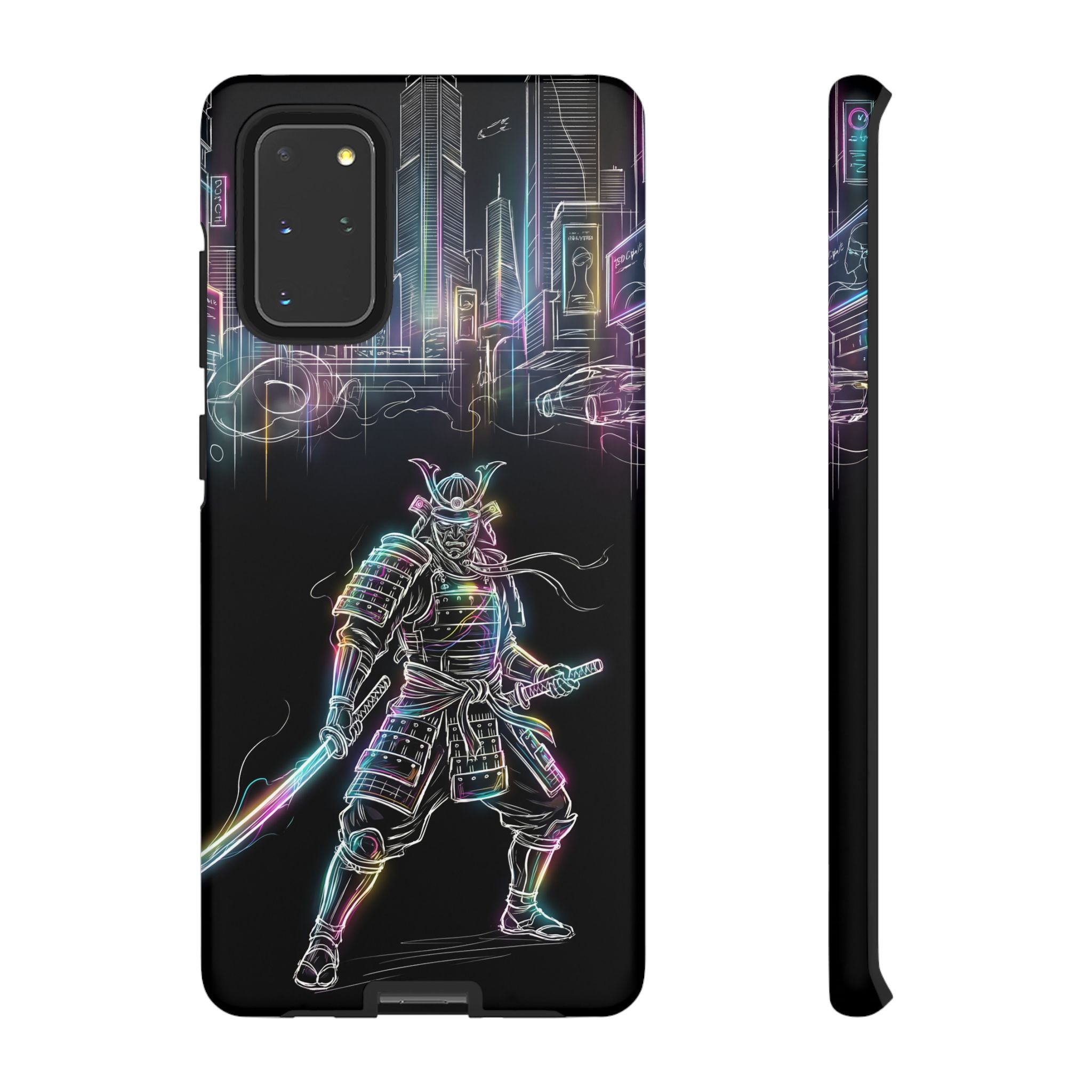 Neon Samurai Samsung Galaxy Phone Case | Cyberpunk City Armor