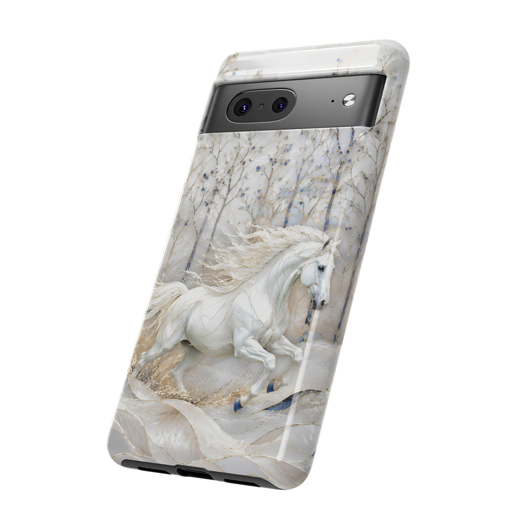 White Horse Google Pixel Phone Case | Winter Forest Phone Case