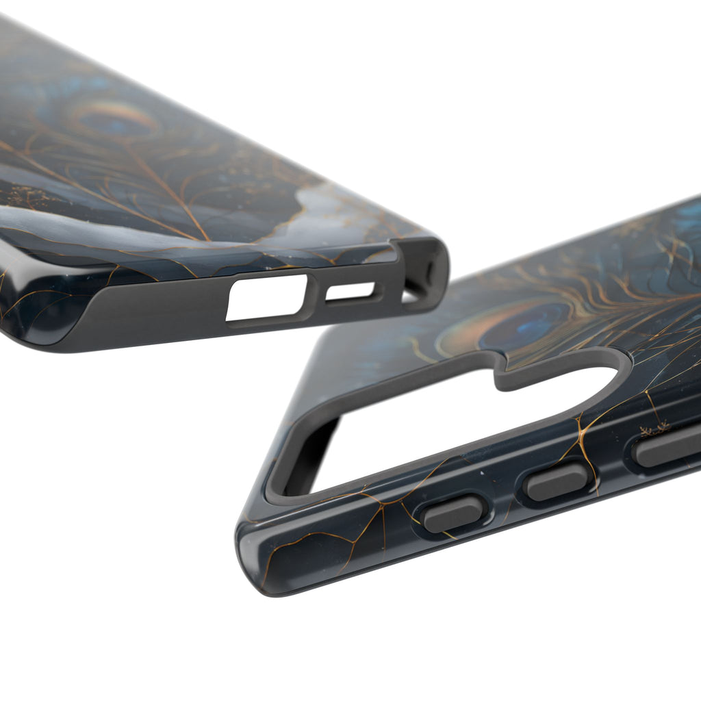 Peacock Feather Samsung Galaxy  Phone Case | Blue Gold Phone Case