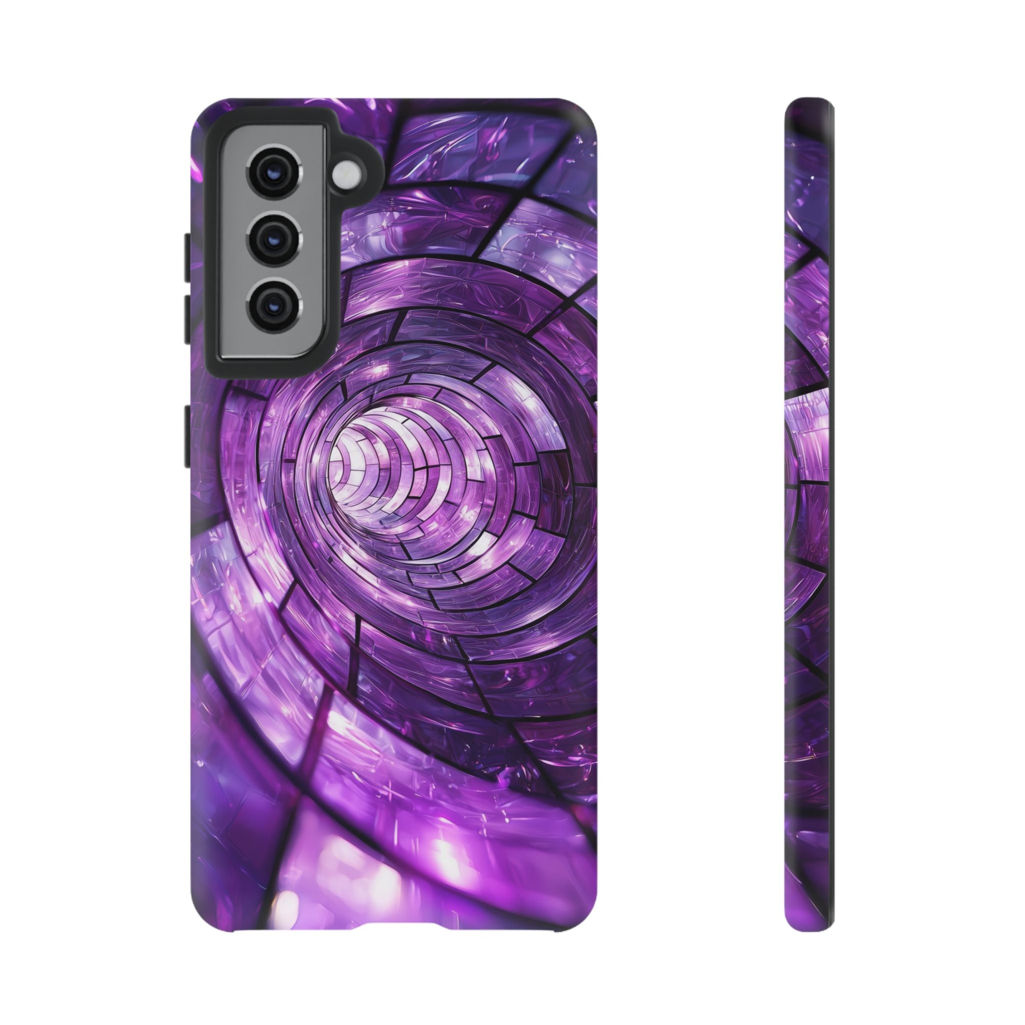 Purple Vortex Tough Samsung Galaxy Case — Abstract Spiral Protective Cover