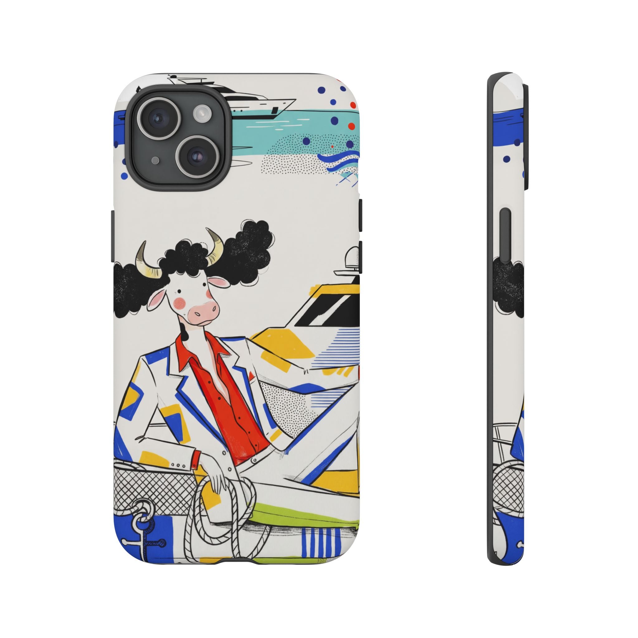 Nautical Cow Graphic Protective iPhone Case