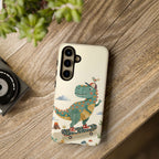 Cute Skateboarding Dinosaur Tough Samsung Galaxy Phone Case | Vintage Kid Aesthetic T Rex Cover