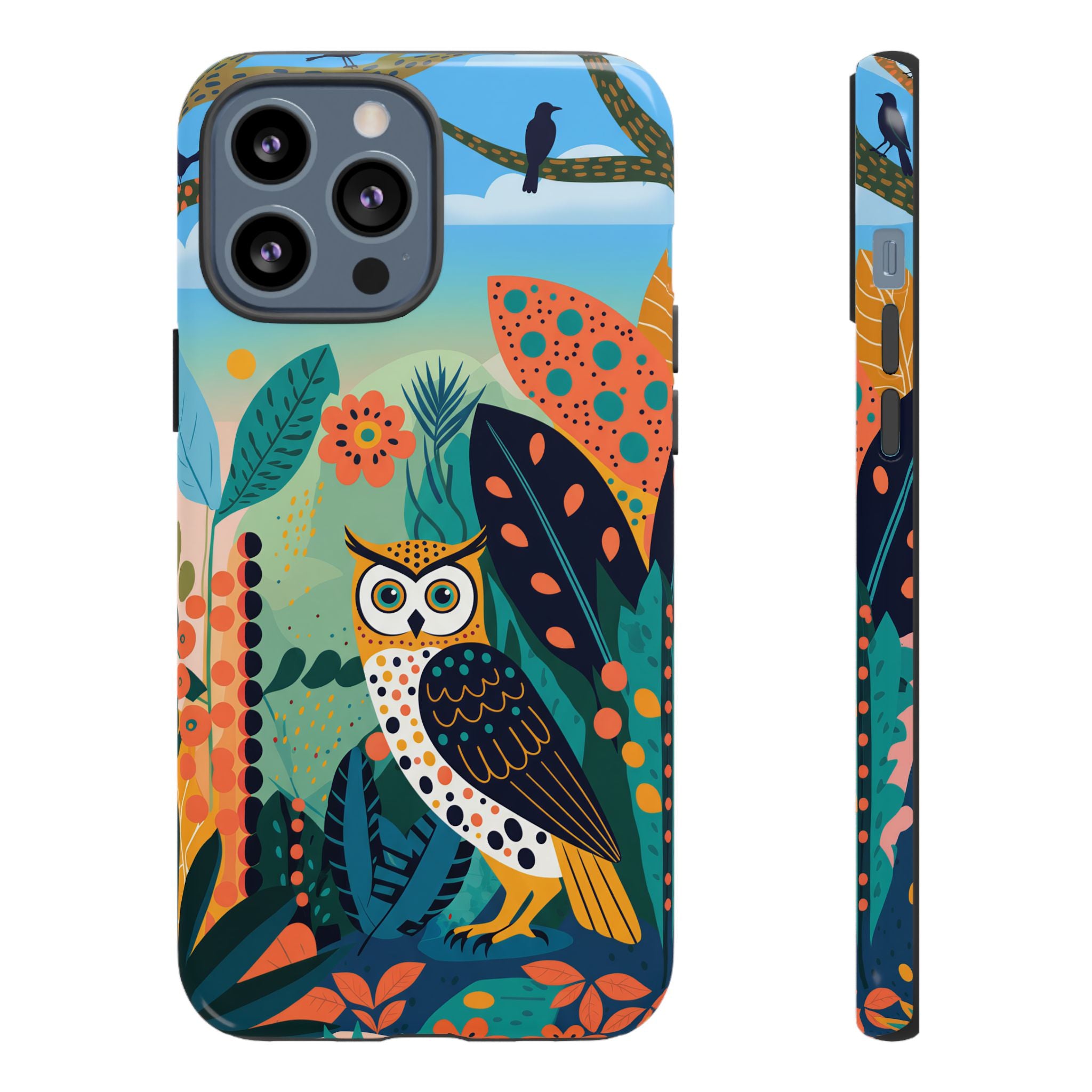 Botanical Forest Colourful Owl iPhone Case