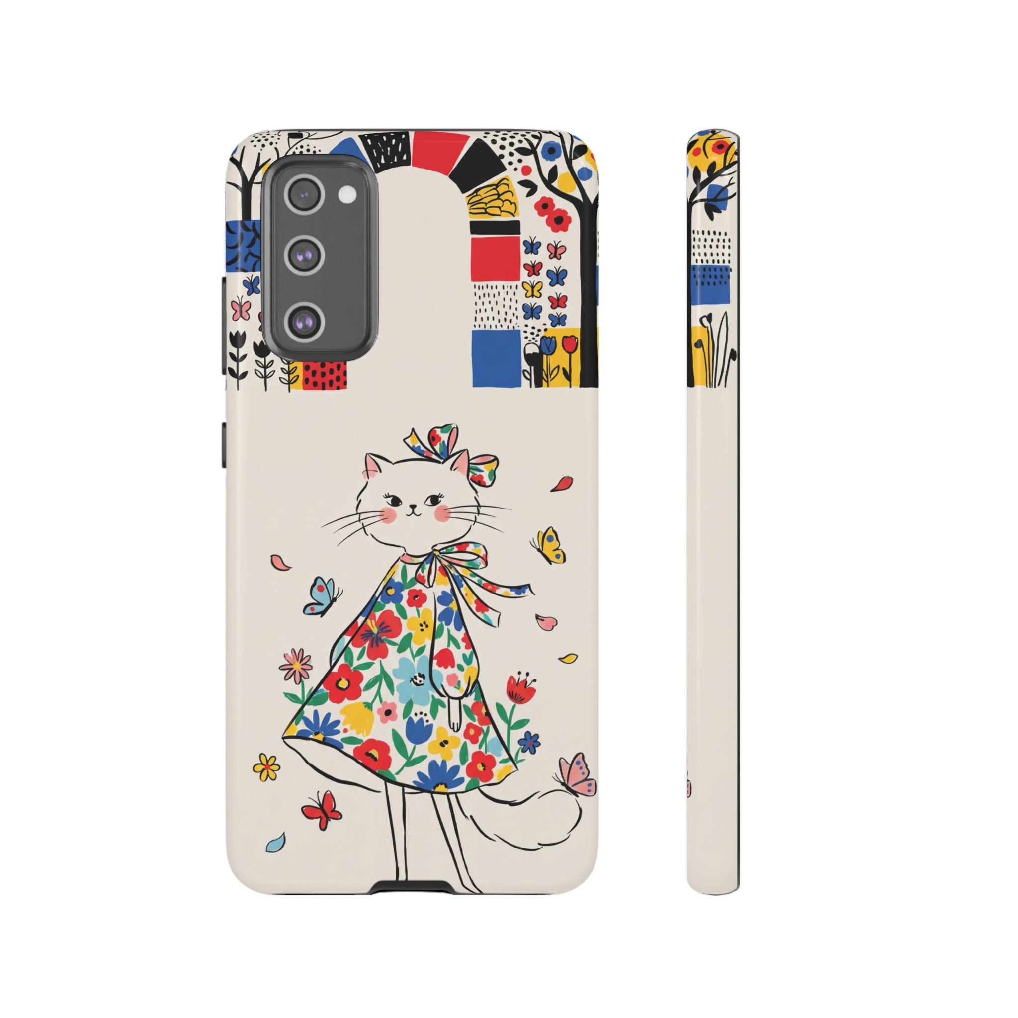 Floral Kitty Samsung Galaxy Phone Case | Cute Cat