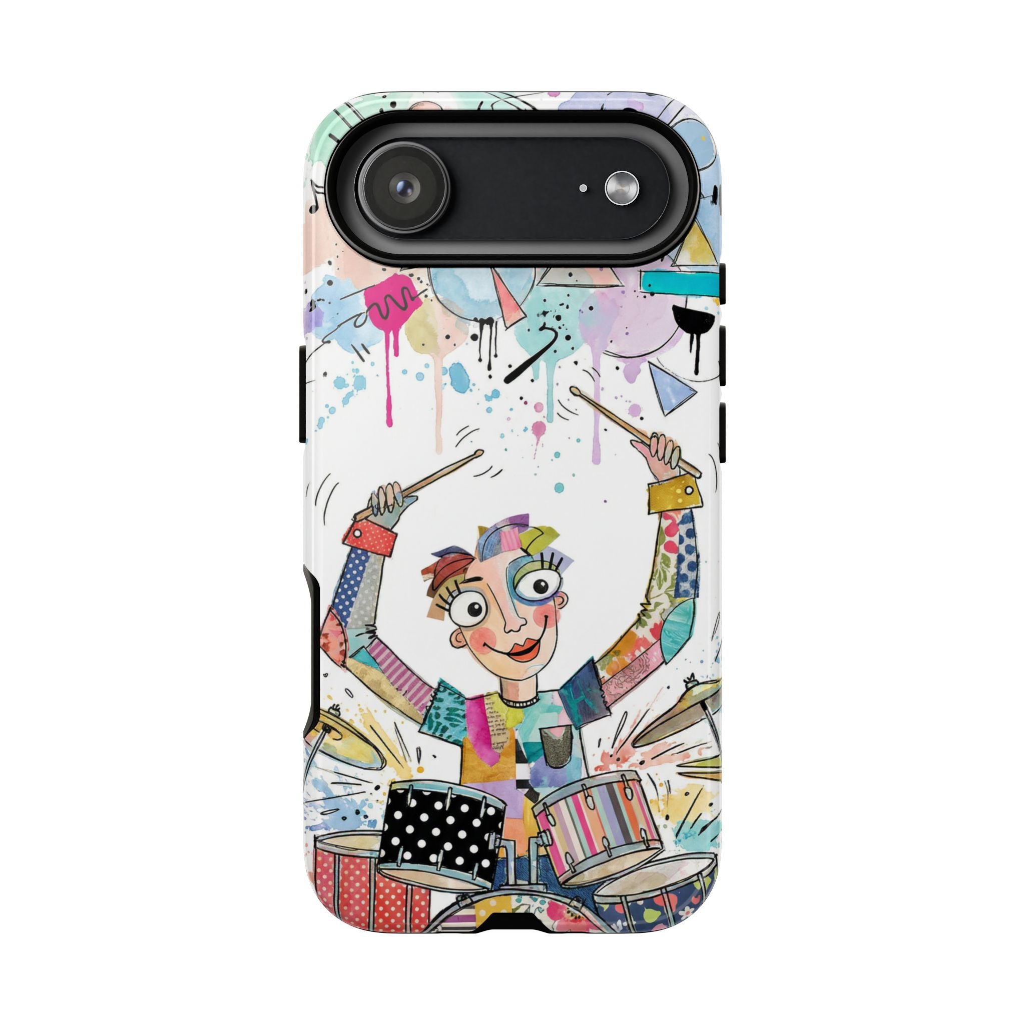 Drummer Boy iPhone Case | Colorful Cartoon Drum Kit Protective Cover
