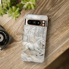 White Horse Google Pixel Phone Case | Winter Forest Phone Case