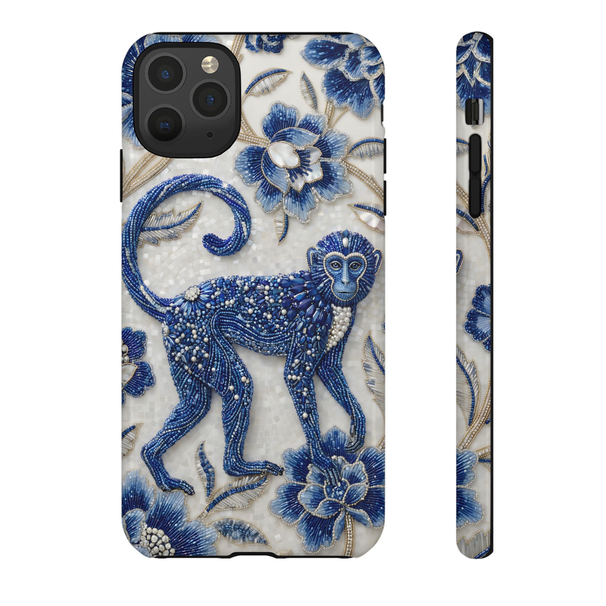 Asian Zodiac Monkey iPhone Case | Blue & White Porcelain Art Protective Case | Year of the Monkey Gift