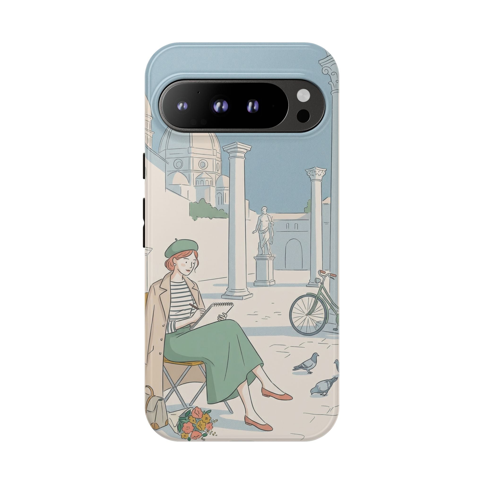 Florence Art Aesthetic Google Pixel Phone Case | Renaissance Italy Travel Illustration