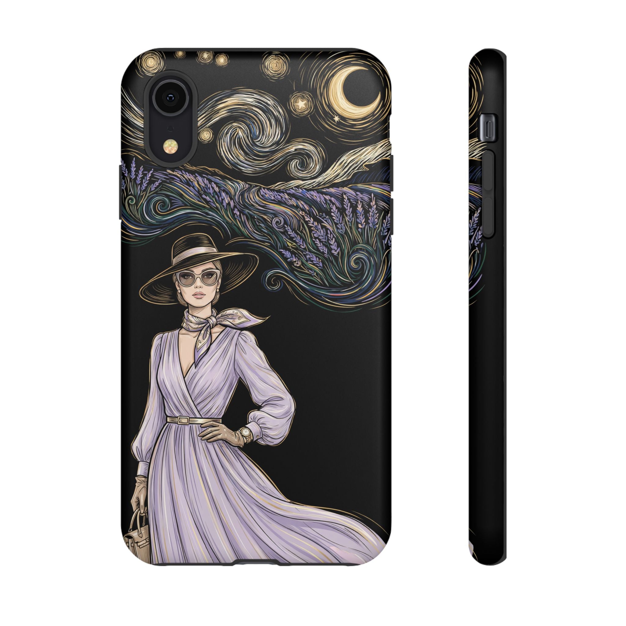 Starry Night Lavender Woman iPhone Case | Artistic Protective Tough Case