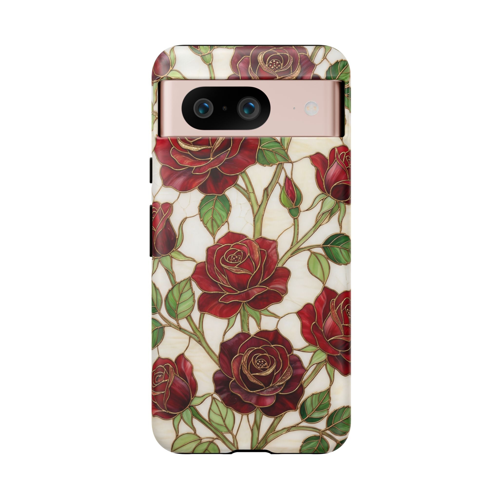Red Rose Pattern Vintage Floral Tough Google Pixel Case