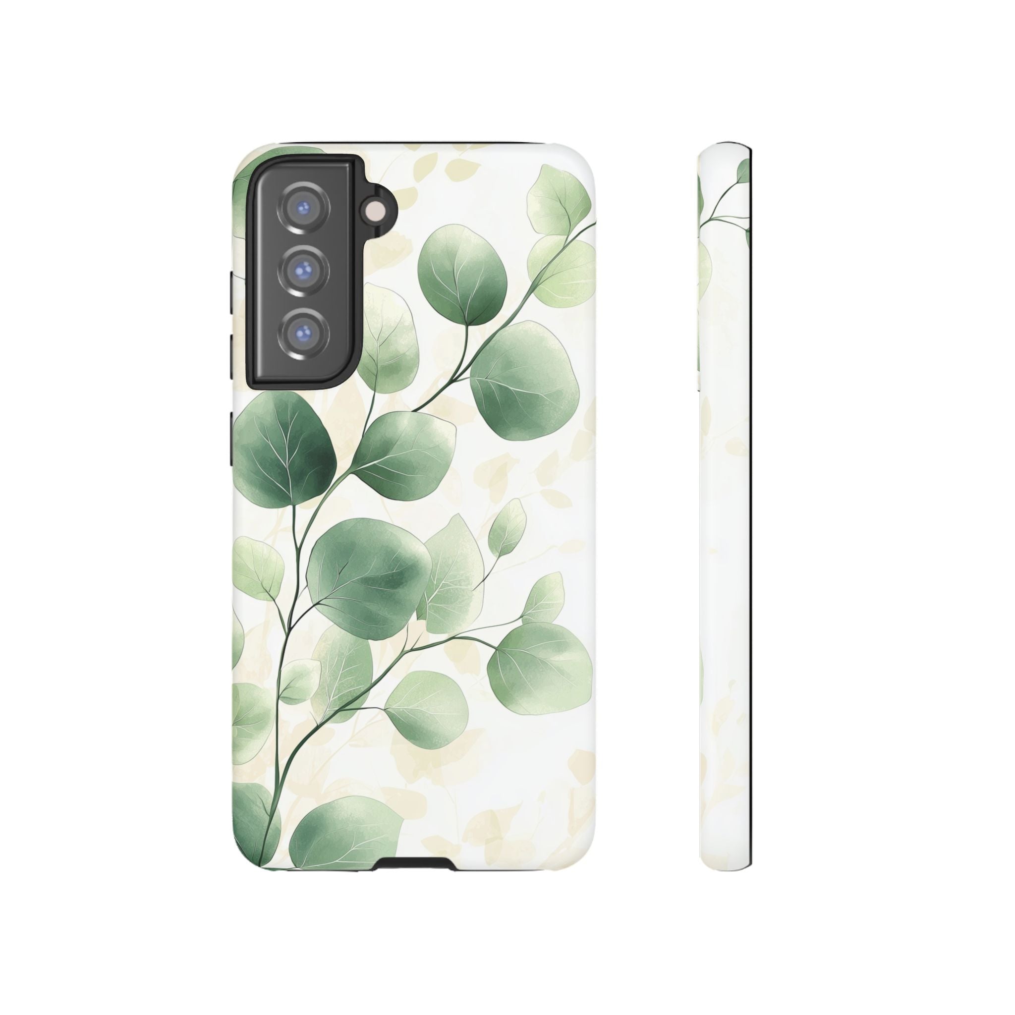 Botanical Eucalyptus Tough Samsung Galaxy Phone Case | Green Watercolour Leaf