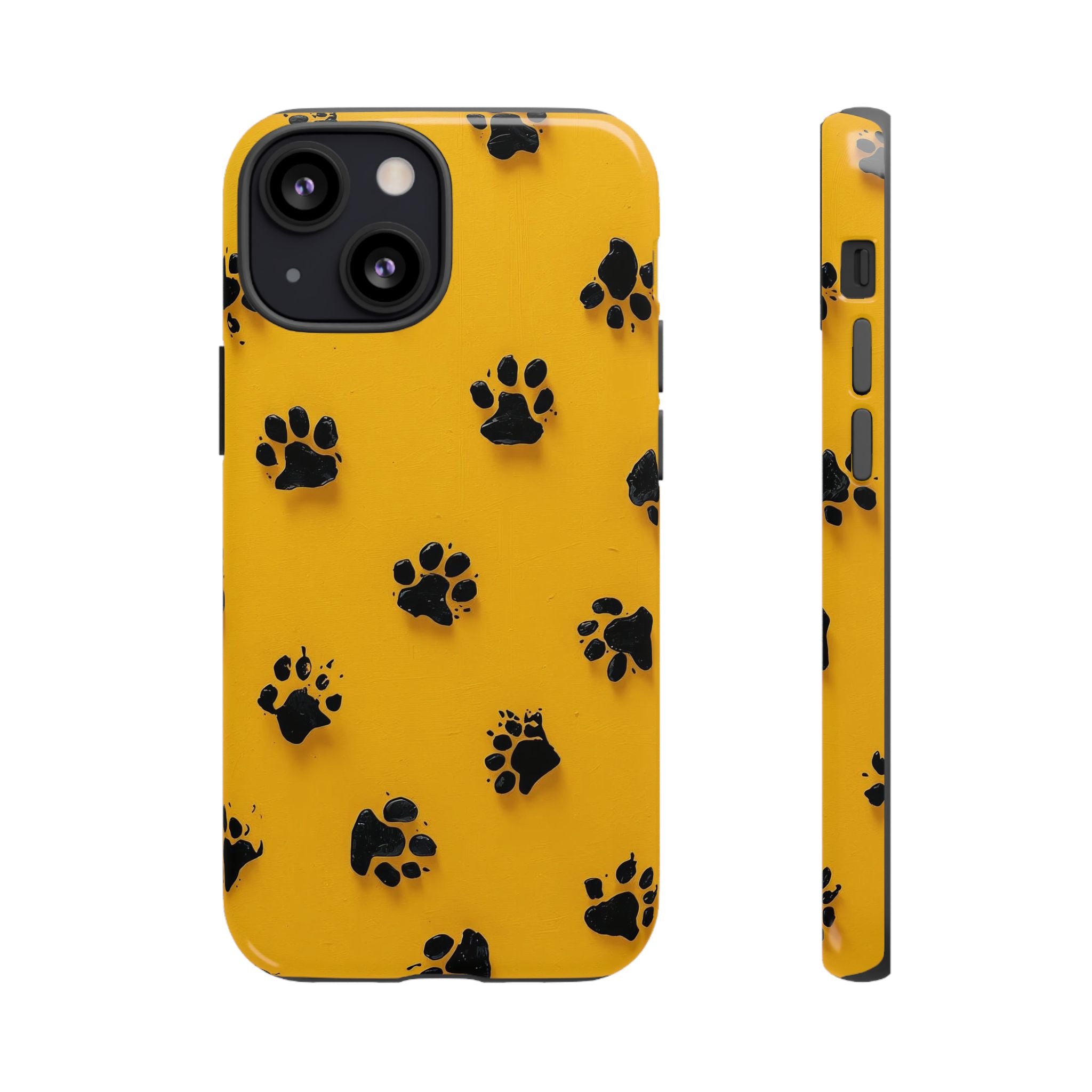 Yellow Paw Print Tough iPhone Case — Protective Dog & Cat Lover Cover